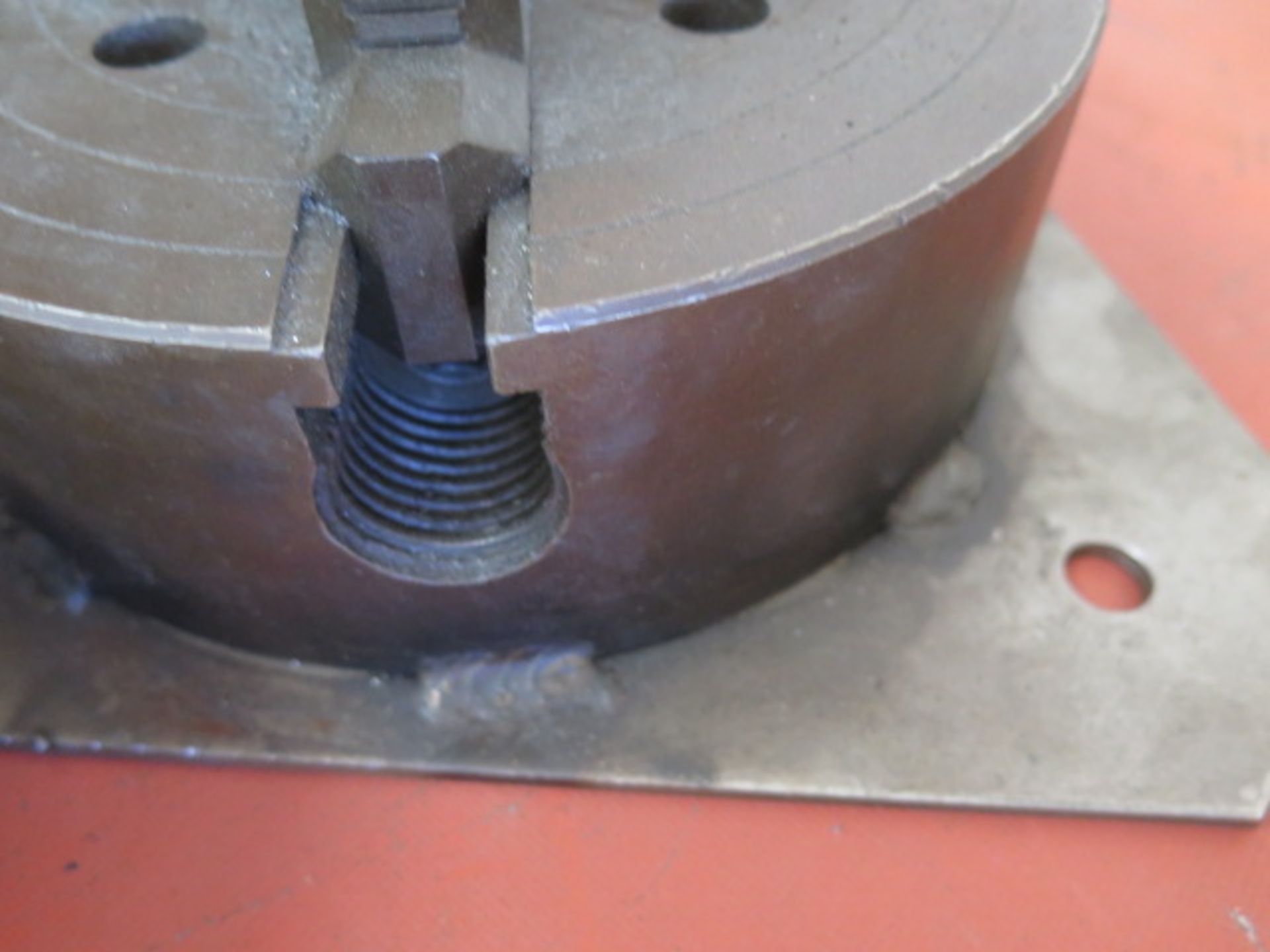 8" 4-Jaw and 6" 3-Jaw Chucks (2) W/ Mounting Plates (SOLD AS-IS - NO WARRANTY) - Image 5 of 7