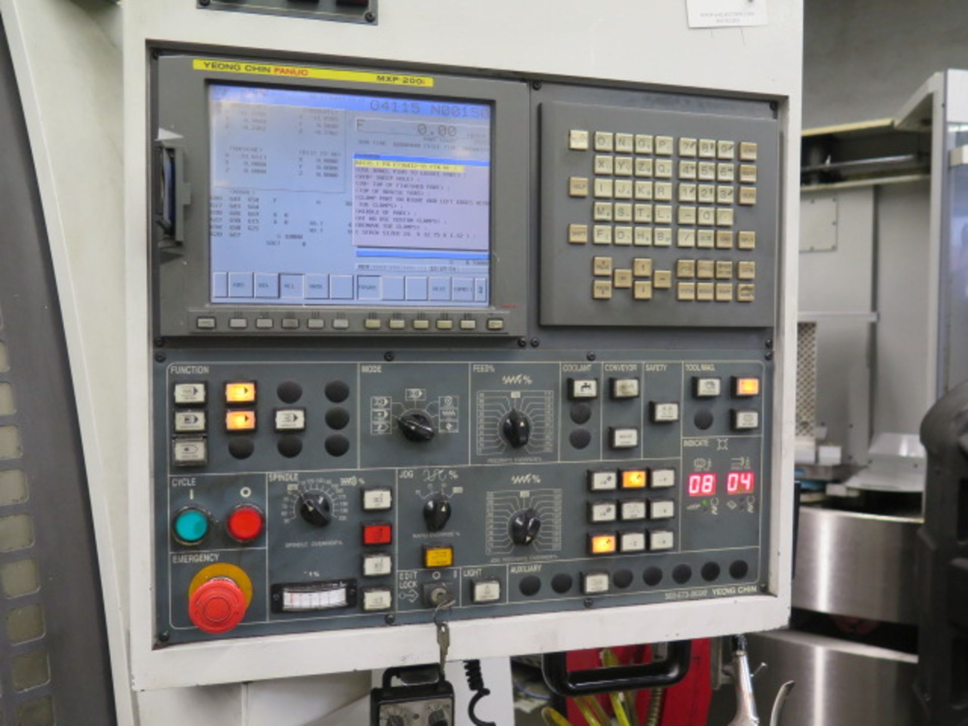 2006 YCM XV-1020A CNC VMC s/n 1129 w/ Fanuc MXP-200i Controls, Hand Wheel, SOLD AS IS - Image 5 of 20