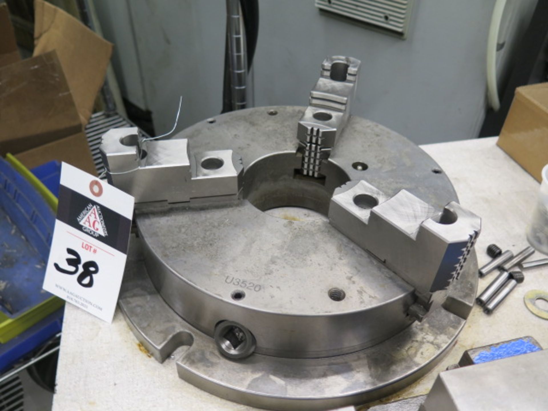 NBK-12 12" 3-Jaw Chuck w/ Rotary Head / Mill Table Mounting Base (SOLD AS-IS - NO WARRANTY)