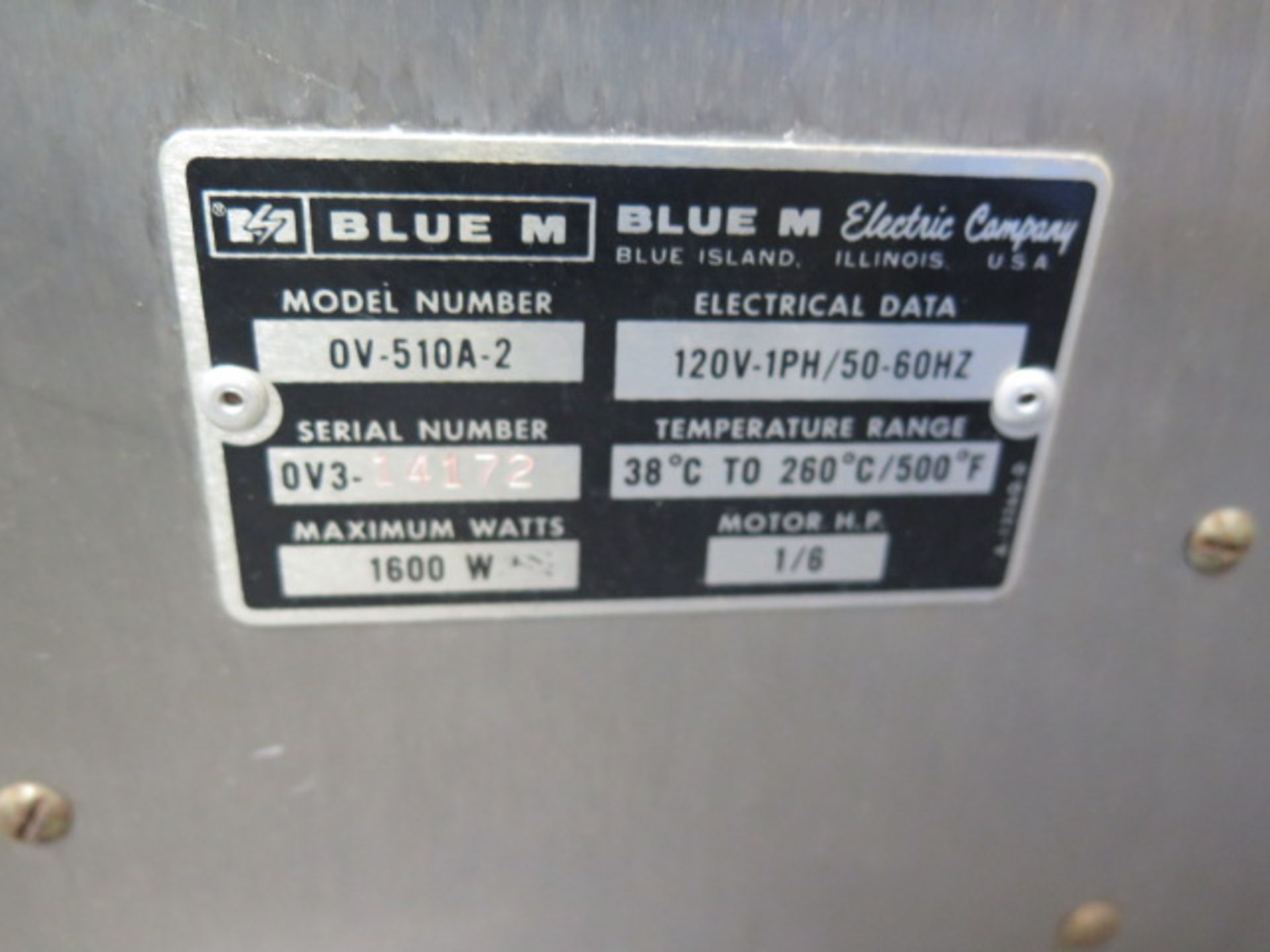 Blue-M OV-510A-2 38C to 260C / 500 Deg F Electric Oven s/n OV3-14172 (SOLD AS-IS - NO WARRANTY) - Image 6 of 6