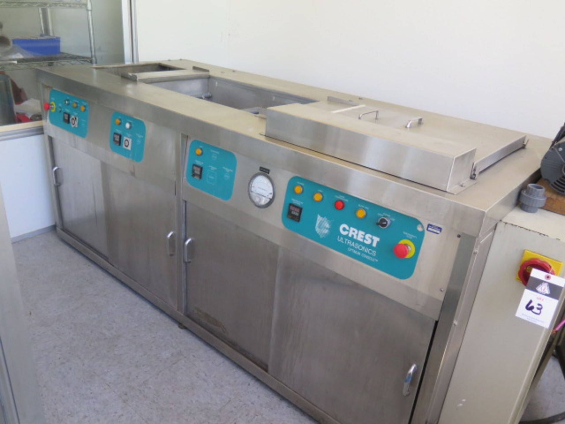 Crest Ultrasonic mdl. OC4-1218-HE 4-Station Ultrasonic Cleaning System s/n 0702-T-0484, SOLD AS IS