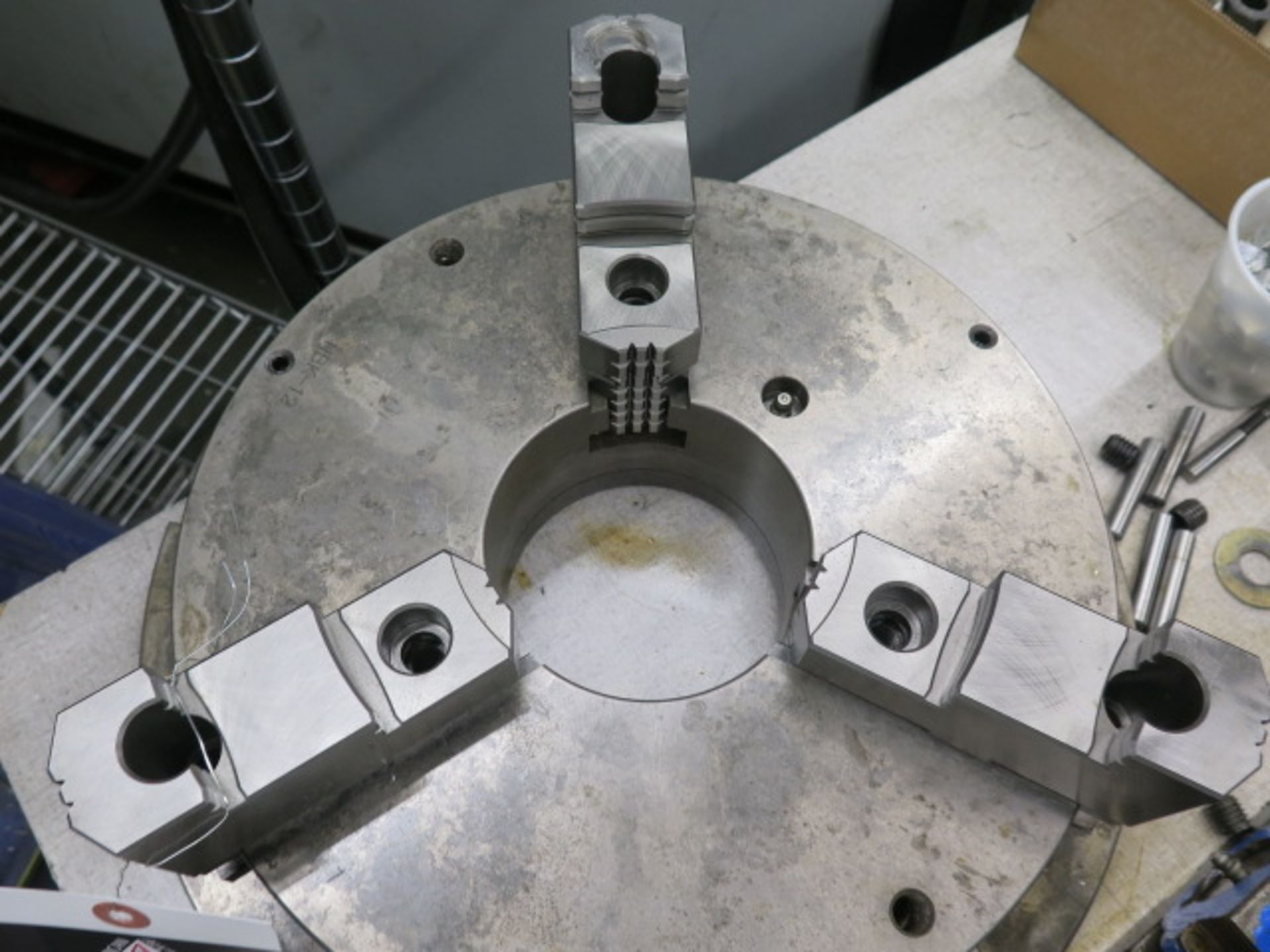 NBK-12 12" 3-Jaw Chuck w/ Rotary Head / Mill Table Mounting Base (SOLD AS-IS - NO WARRANTY) - Image 3 of 7