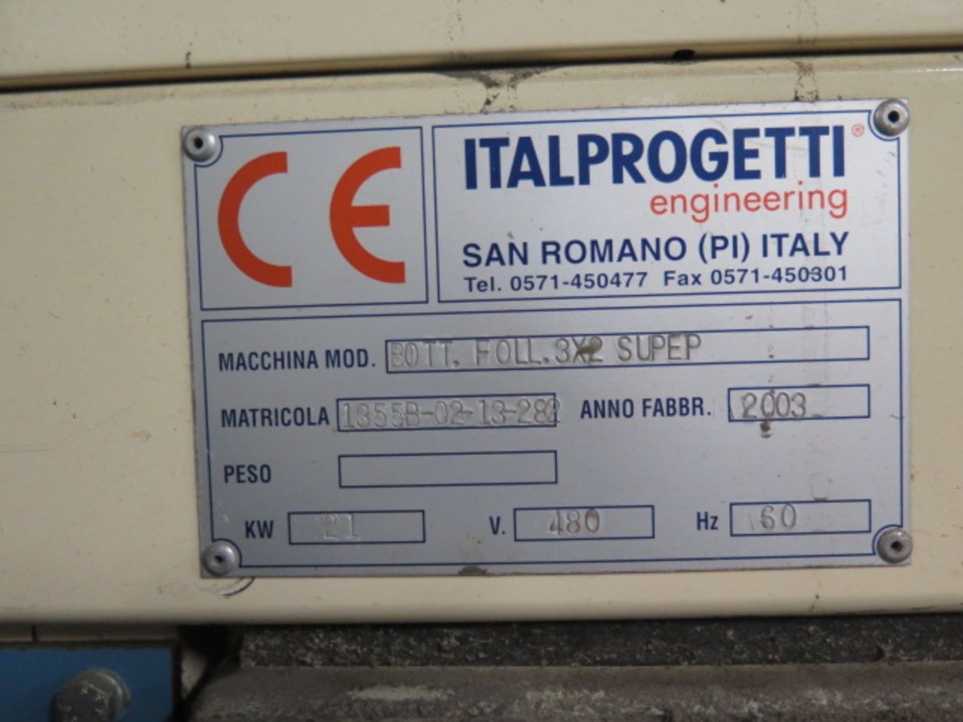 2003 Italprogetti Engineering mdl. BOTT.FOLL.3X2 SUPEP Leather Mill (Tanning Drum) SOLD AS IS - Image 17 of 17