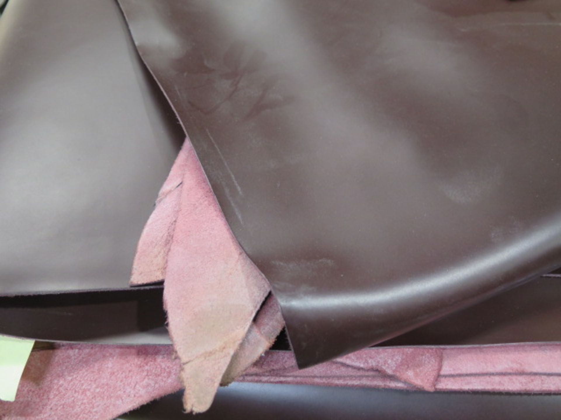 Leather Heavy Weight Splits, 6500 Sq/Ft and 2.0mm Burgandy 4500 Sq/Ft Sides (SOLD AS-IS - NO - Image 11 of 13