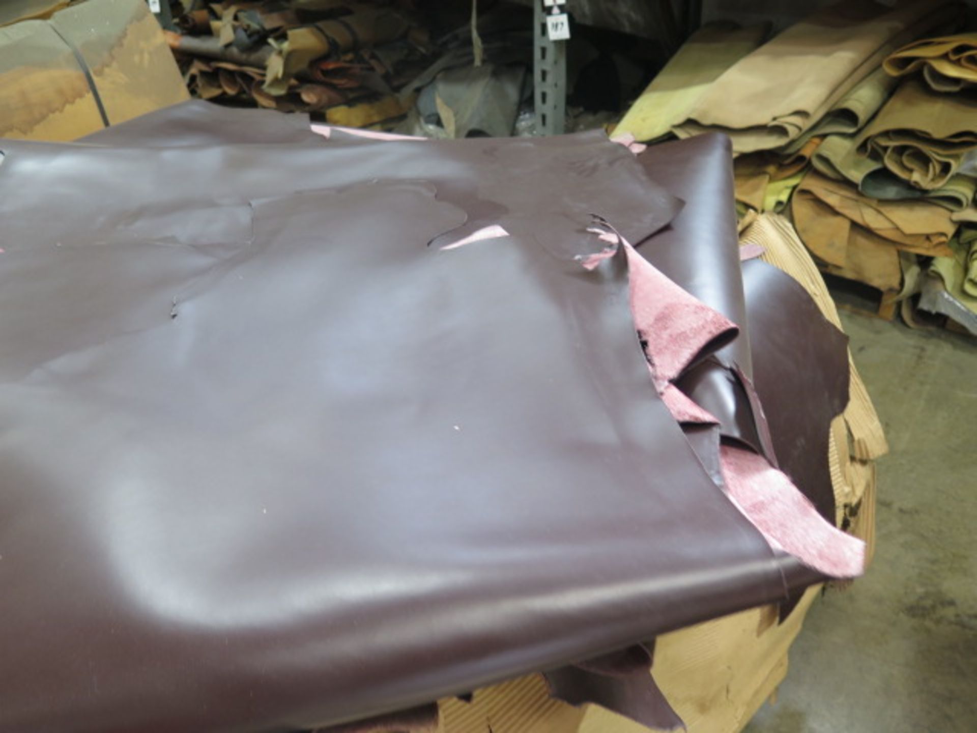 Leather Heavy Weight Splits, 6500 Sq/Ft and 2.0mm Burgandy 4500 Sq/Ft Sides (SOLD AS-IS - NO - Image 9 of 13