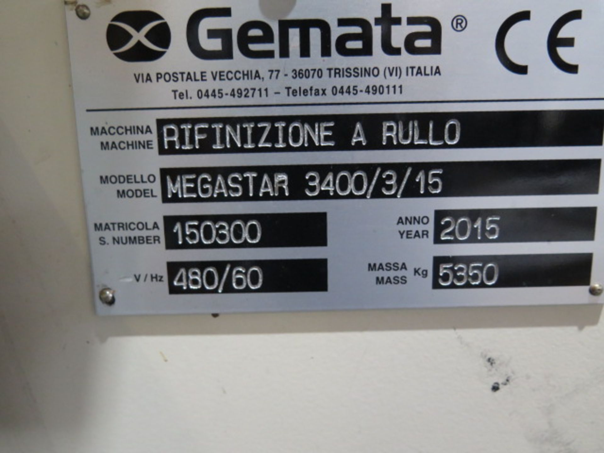 2015 Gemata Rifinizlone A Rullo “Megastar” 3400/3/15 Roller Pigment Coating Machine SOLD AS IS - Image 17 of 17
