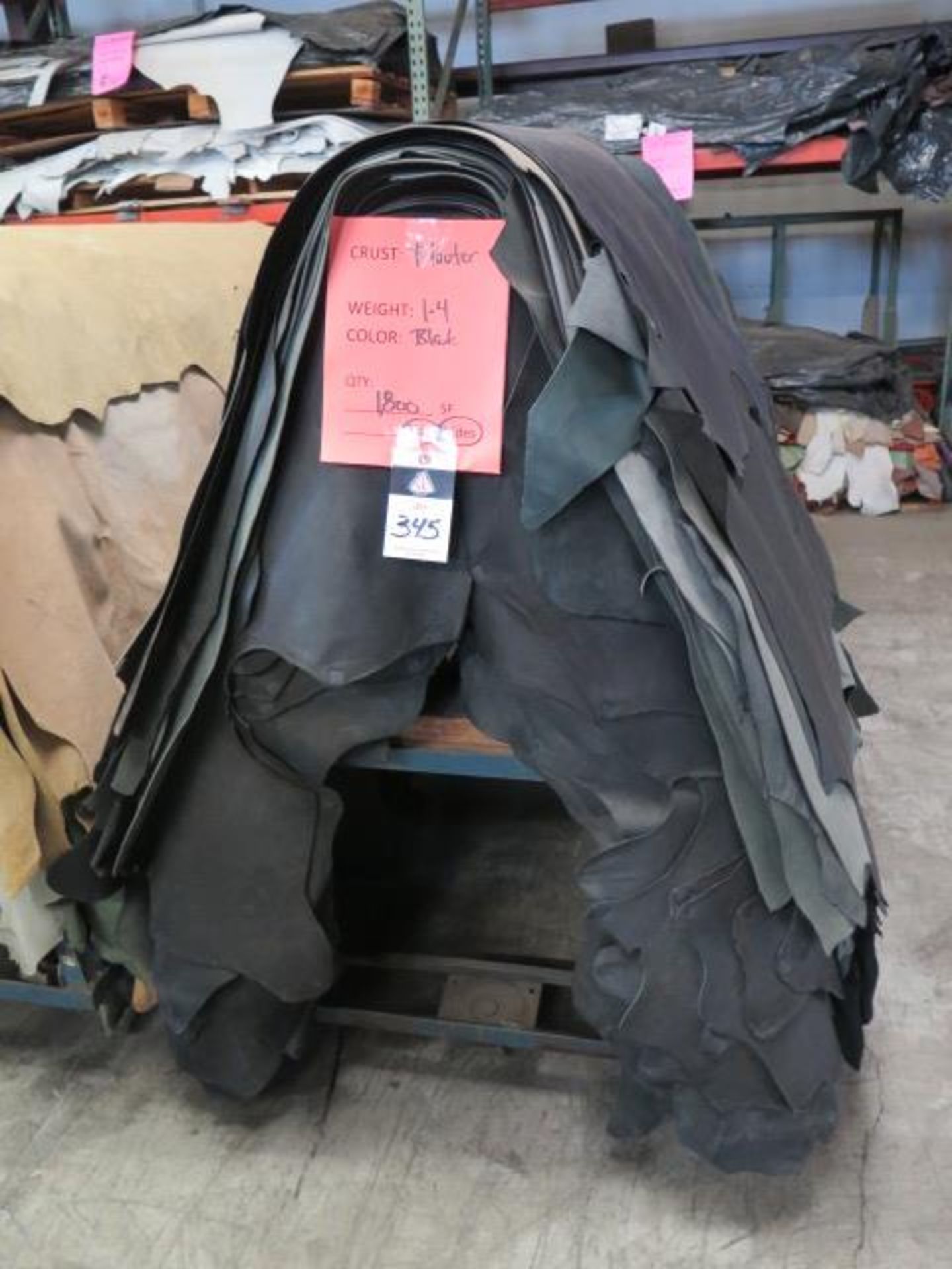 Leather Flouter Grade, 1.4mm, Black, 1800 Sq/Ft, Hides and Sides w/ Cart (SOLD AS-IS - NO WARRANTY) - Image 2 of 10