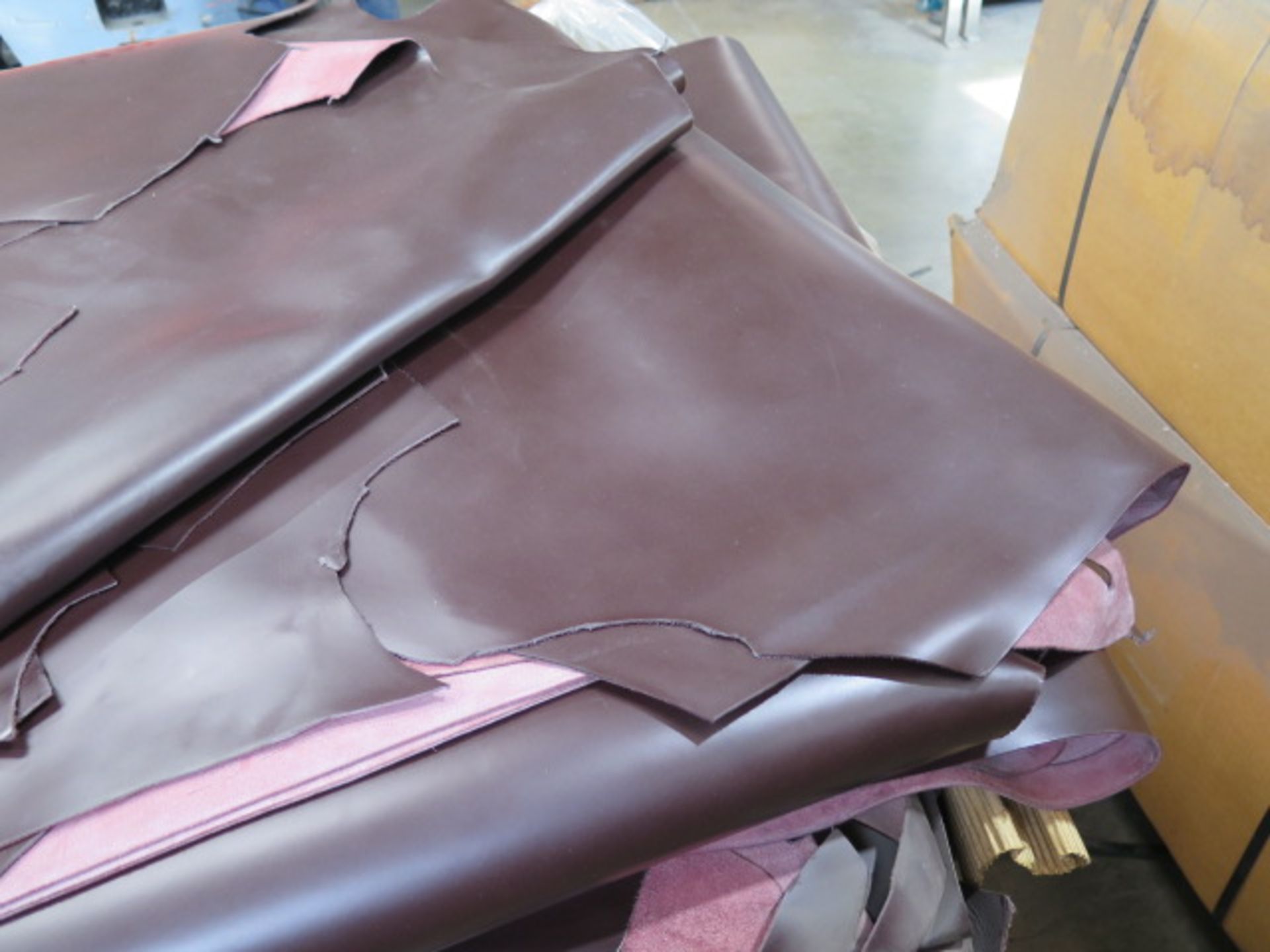 Leather Heavy Weight Splits, 6500 Sq/Ft and 2.0mm Burgandy 4500 Sq/Ft Sides (SOLD AS-IS - NO - Image 10 of 13