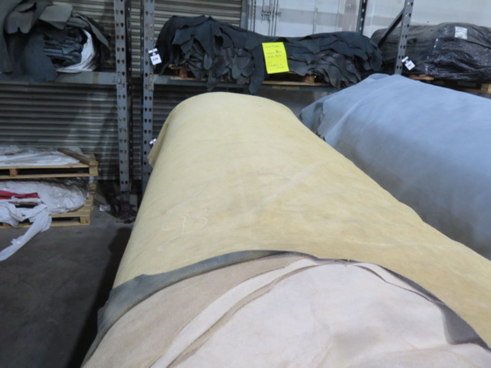 Leather Furniture Grade, 1.0mm, Beige, 3000 Sq/Ft, 60 Hides w/ Cart (SOLD AS-IS - NO WARRANTY) - Image 3 of 9
