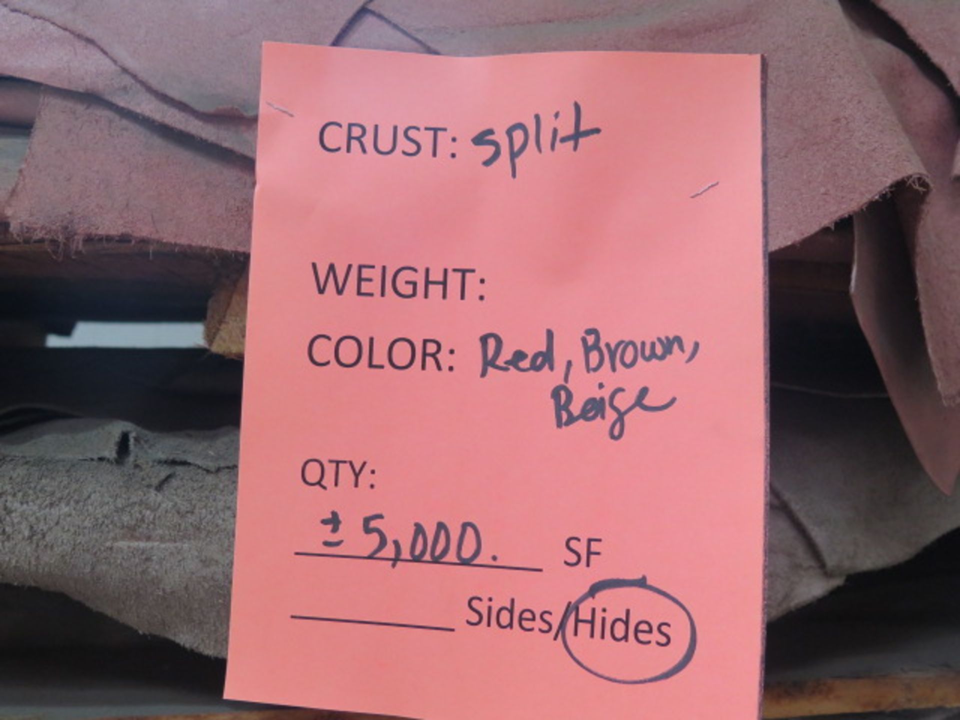 Leather Splits, Red, Brown, Beige, 5000 Sq/Ft, Hides (SOLD AS-IS - NO WARRANTY) - Image 7 of 7