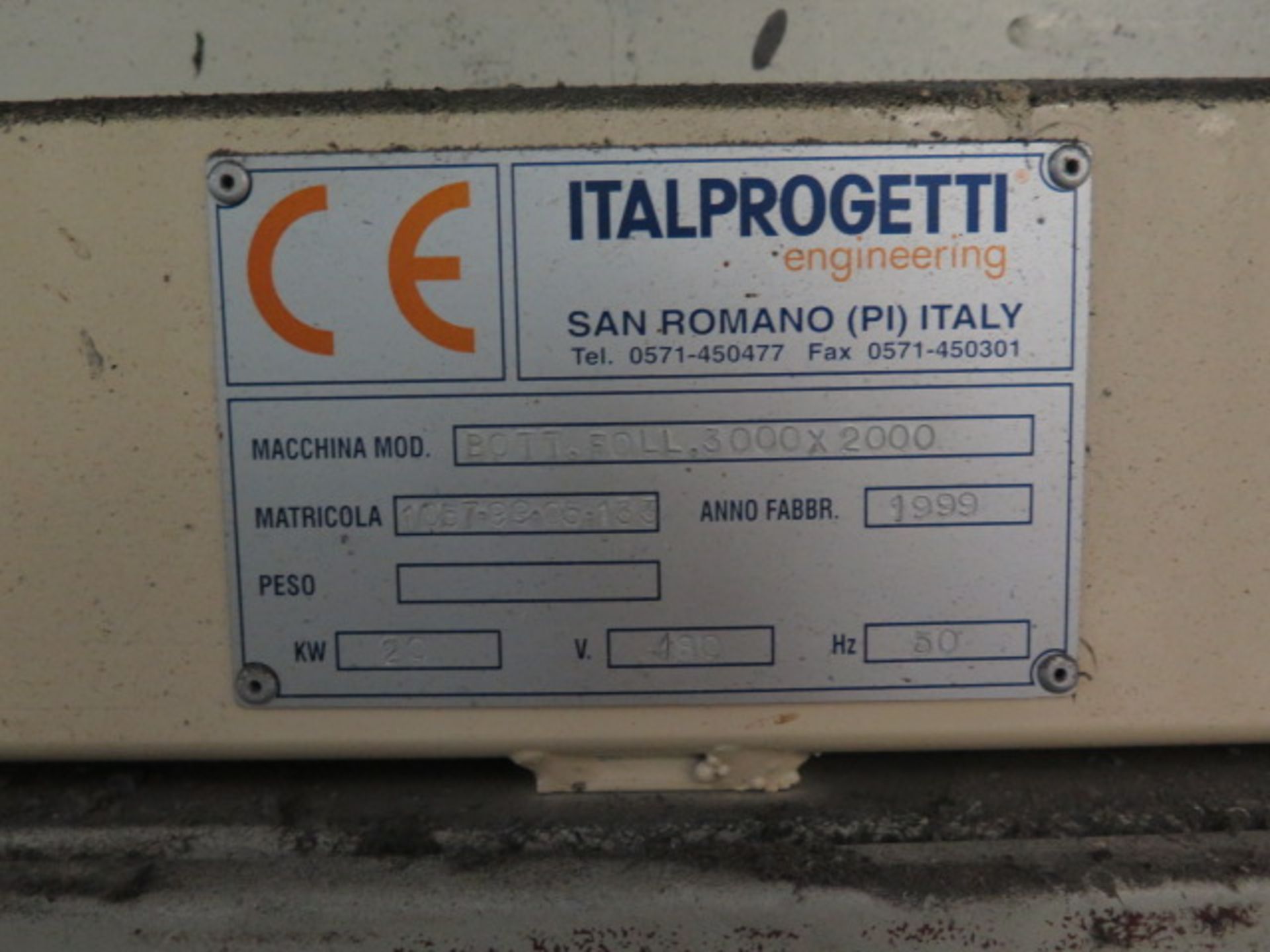 1999 Italprogetti Engineering mdl. BOTT.FOLL.3000.2000 Leather Mill (Tanning Drum) SOLD AS IS - Image 14 of 14