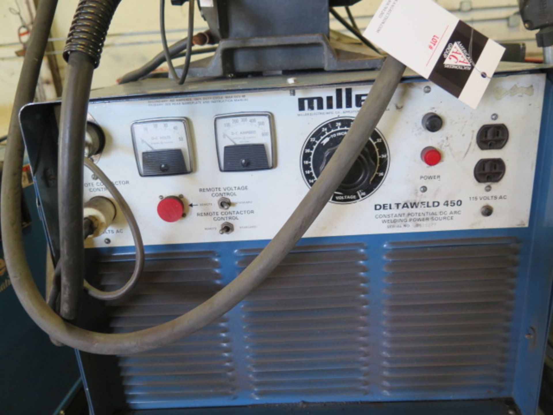 Miller Deltaweld 450 CP-DC Arc Welding Power Source w/ Wire Feeder (SOLD AS-IS - NO WARRANTY) - Image 6 of 7