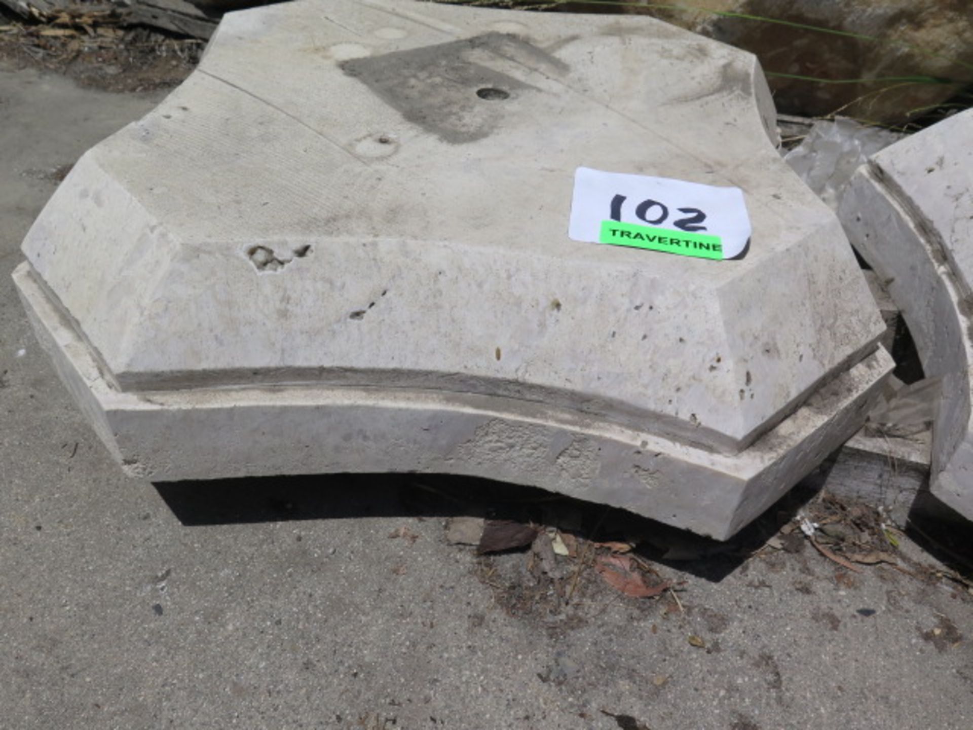Marble Urn and (2) Travertine Pedestal Bases (SOLD AS-IS - NO WARRANTY) - Image 7 of 8