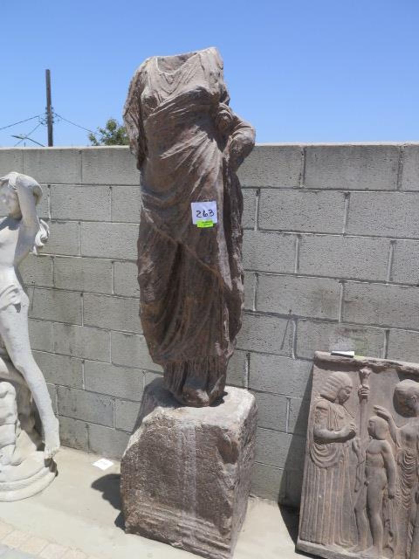 Manmade Stone Statue w/ Pedestal Base (SOLD AS-IS - NO WARRANTY) - Image 2 of 8