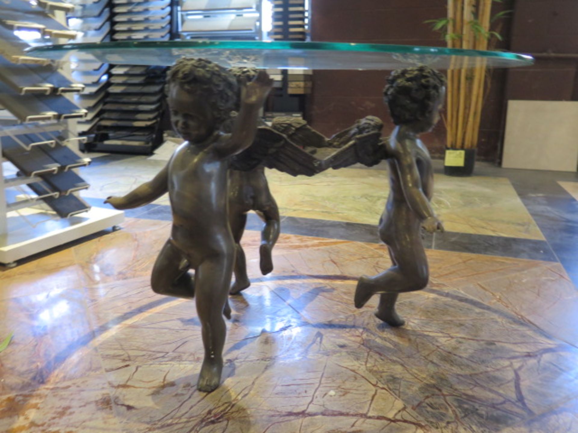 Bronze ""Three Dancing Angels"" Glass Top Table (SOLD AS-IS - NO WARRANTY) - Image 3 of 5
