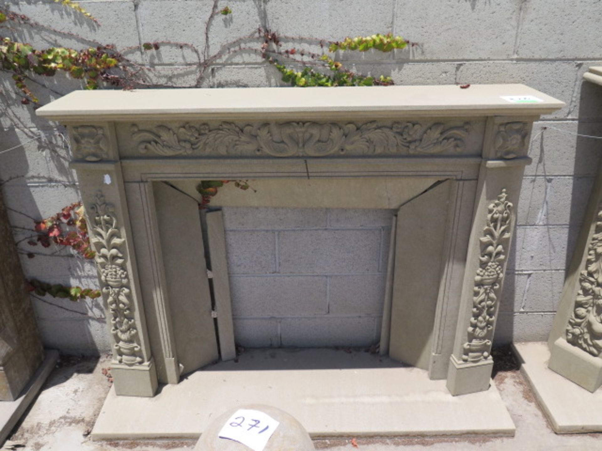 Limestone Fireplace Mantle (SOLD AS-IS - NO WARRANTY)