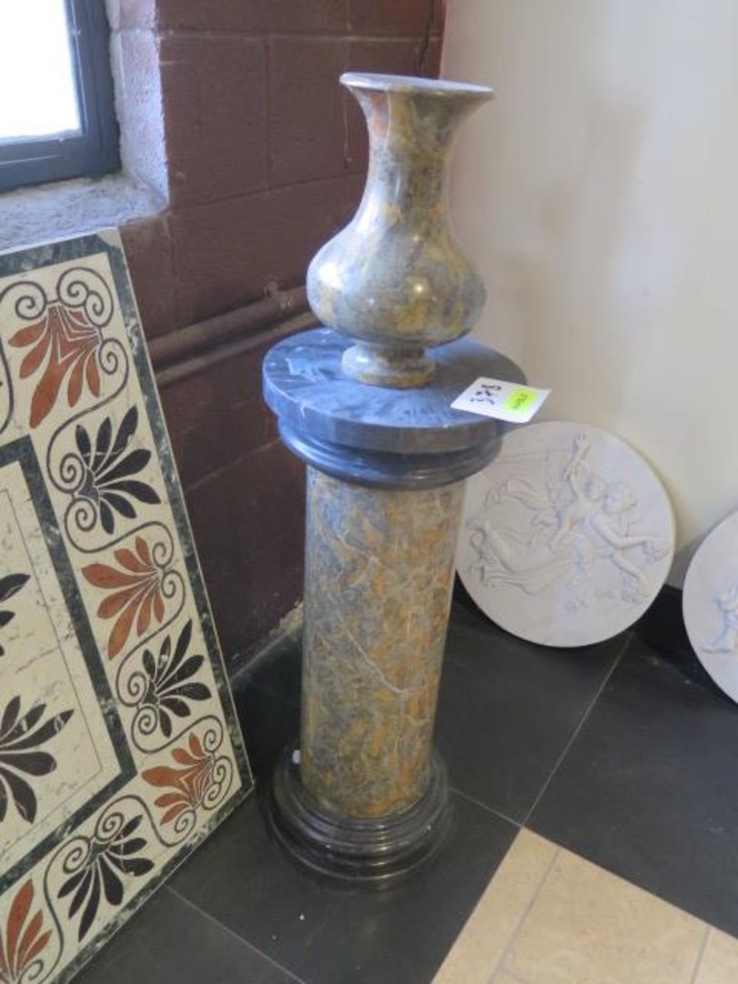 Marble Vase w/ Marble Pillar Base (SOLD AS-IS - NO WARRANTY) - Image 2 of 7
