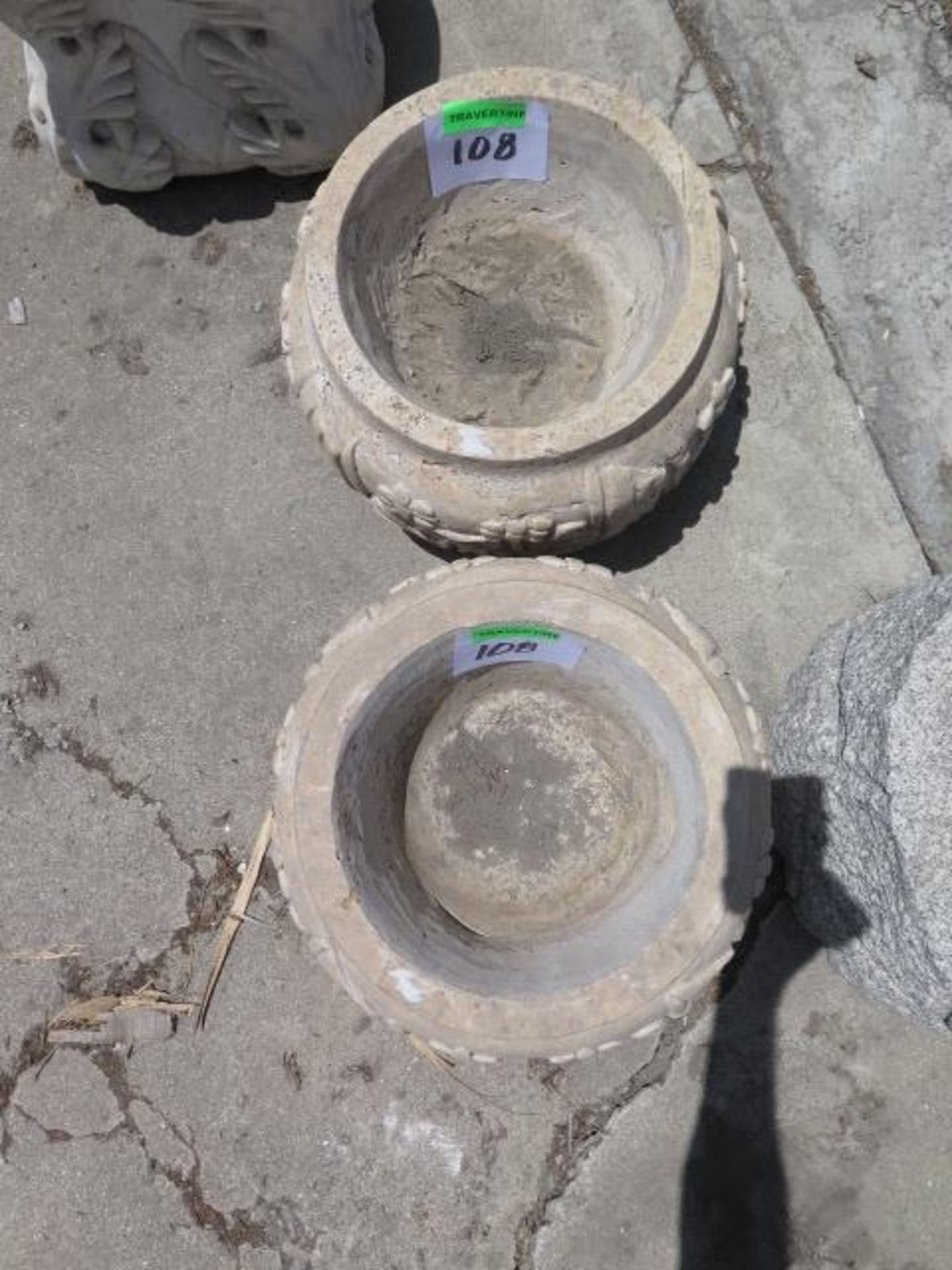 Travertine Planter Pots (2) (SOLD AS-IS - NO WARRANTY) - Image 3 of 6