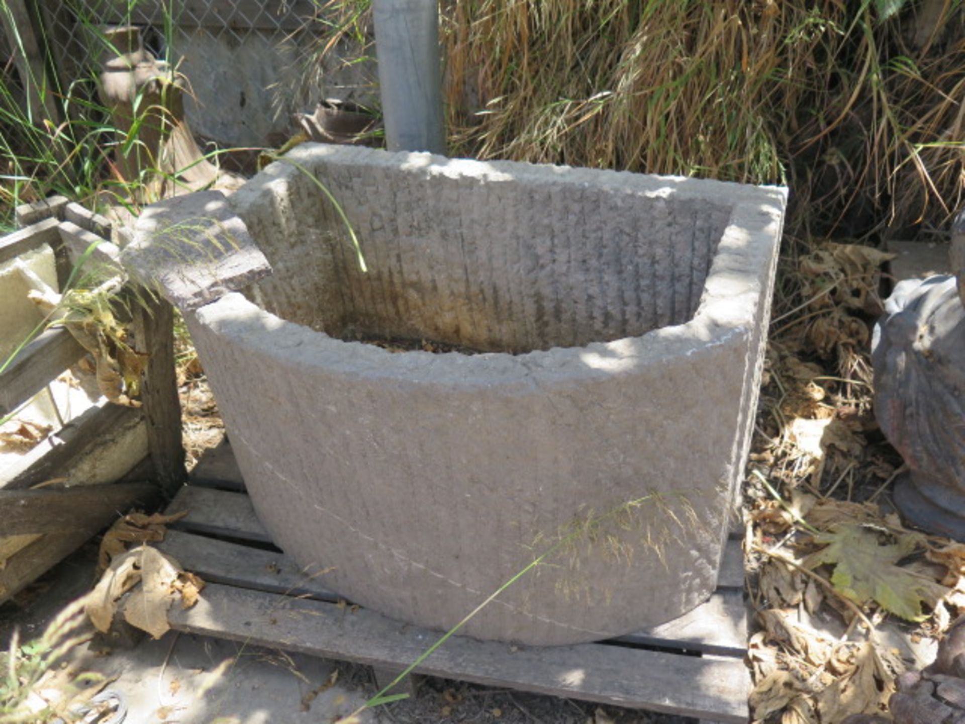 Limestone Planters (2) (SOLD AS-IS - NO WARRANTY) - Image 2 of 5