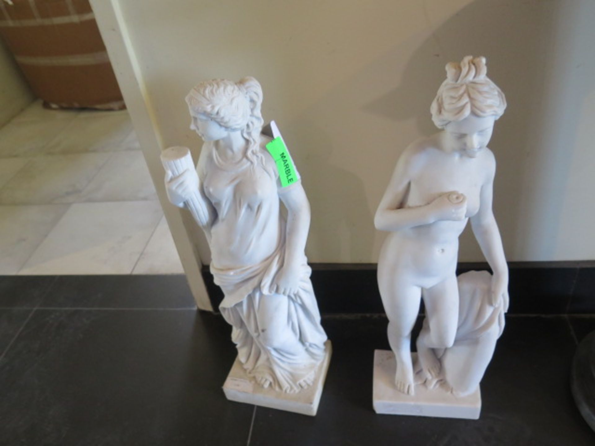 Marble Nude Greek Woman Statues (2) (SOLD AS-IS - NO WARRANTY)