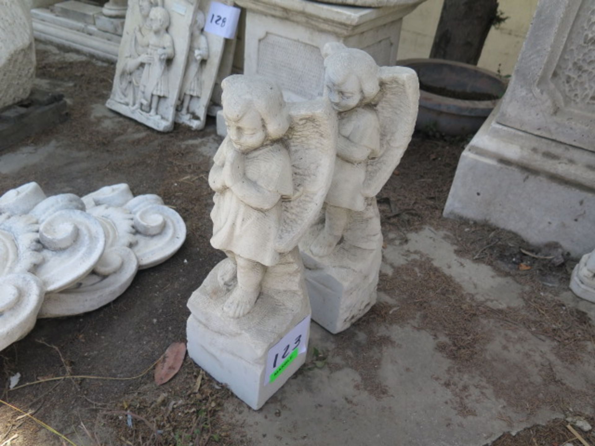 Marble Angle Statues (2) (SOLD AS-IS - NO WARRANTY)