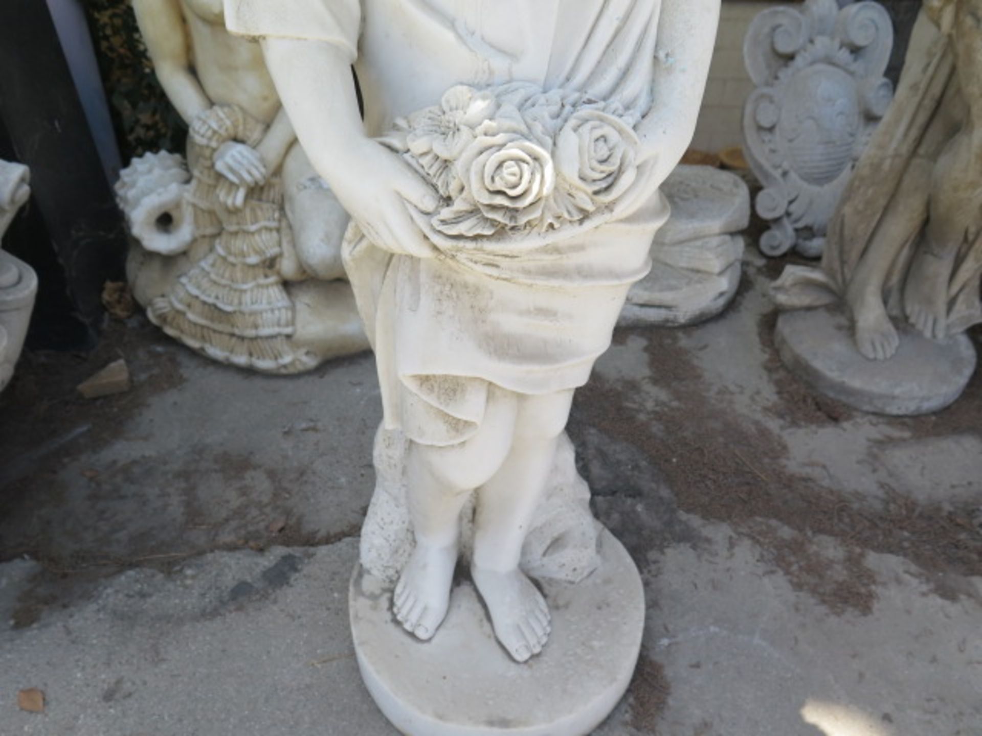 Marble ""Child with Flowers"" Statue (SOLD AS-IS - NO WARRANTY) - Image 5 of 6