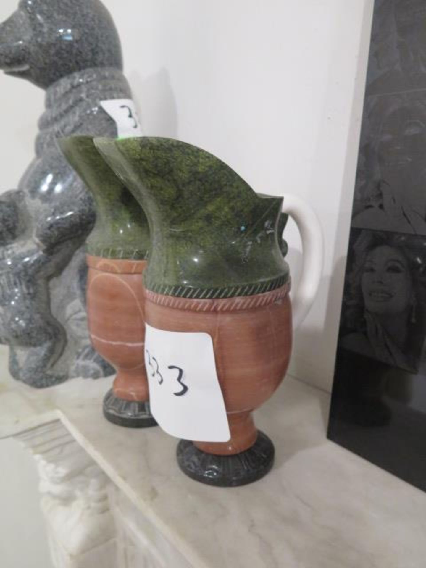 Marble Pitchers (2) (SOLD AS-IS - NO WARRANTY) - Image 2 of 5