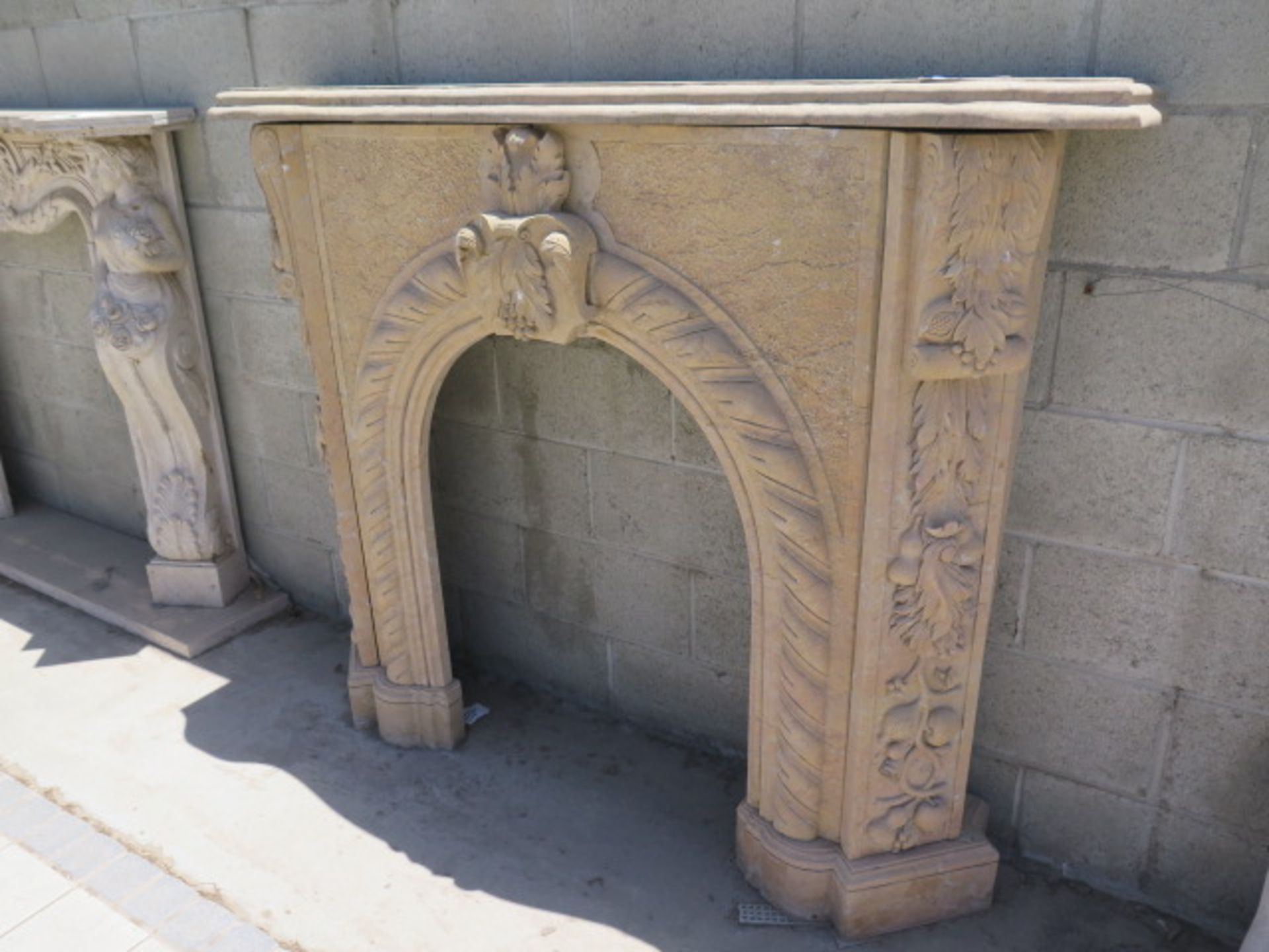 Limestone Fireplace Mantle (SOLD AS-IS - NO WARRANTY) - Image 2 of 9