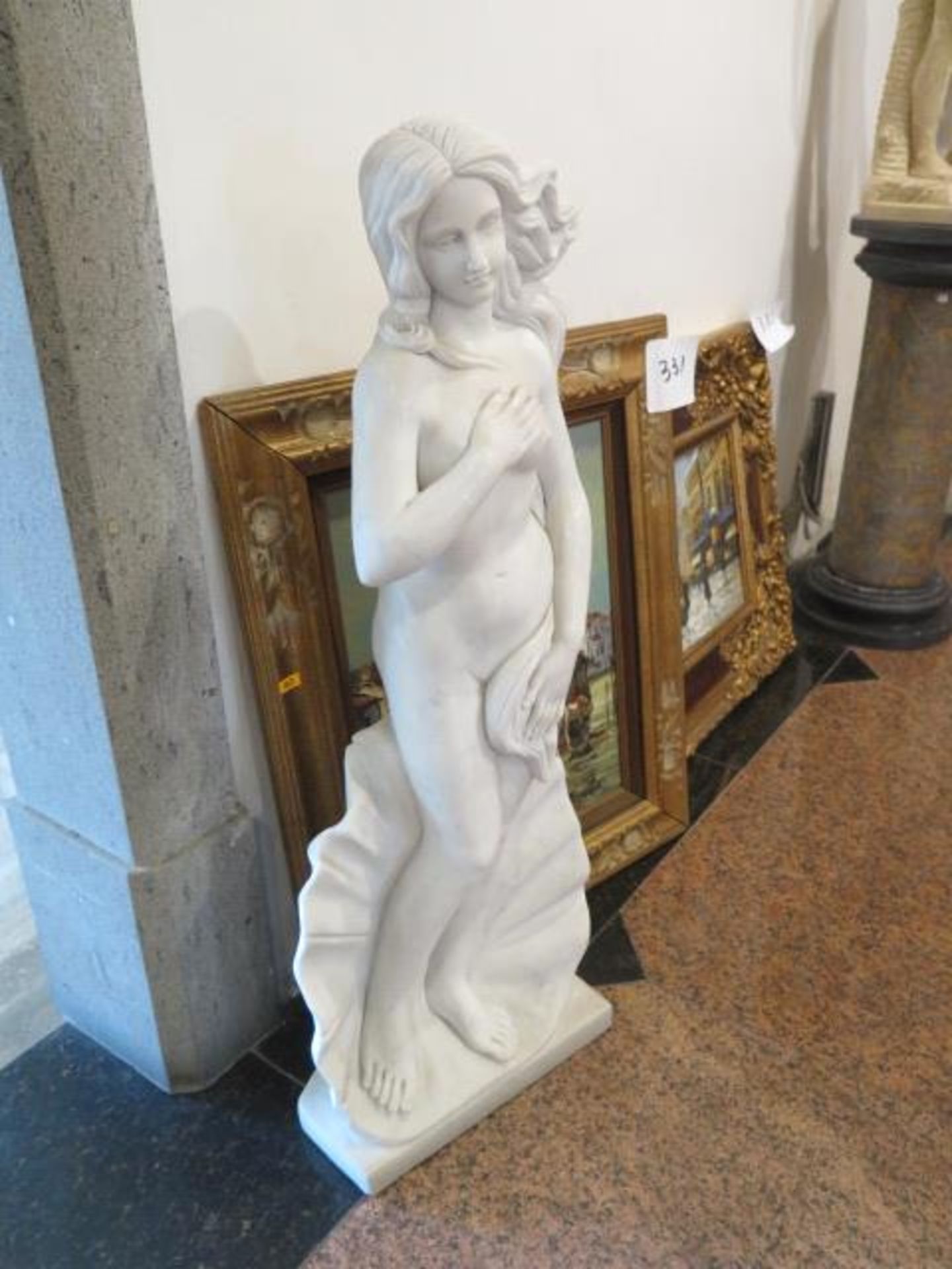 Marble ""Nude Woman in Shell"" Statue (SOLD AS-IS - NO WARRANTY) - Image 3 of 6