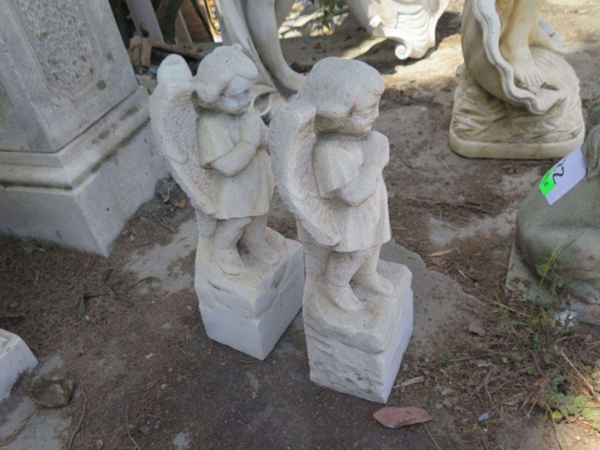 Marble Angle Statues (2) (SOLD AS-IS - NO WARRANTY) - Image 3 of 5