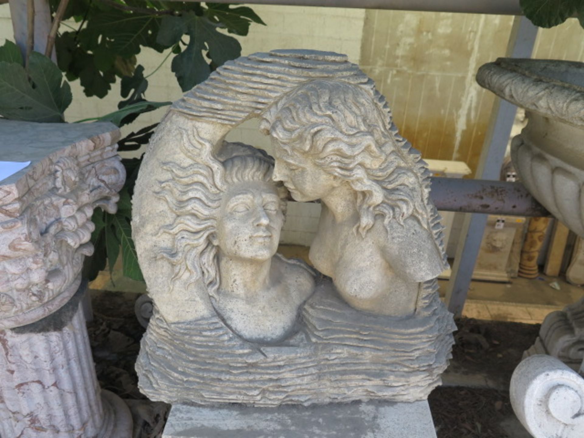 Travertine ""Two Women"" Statue w/ Base (SOLD AS-IS - NO WARRANTY) - Image 2 of 8