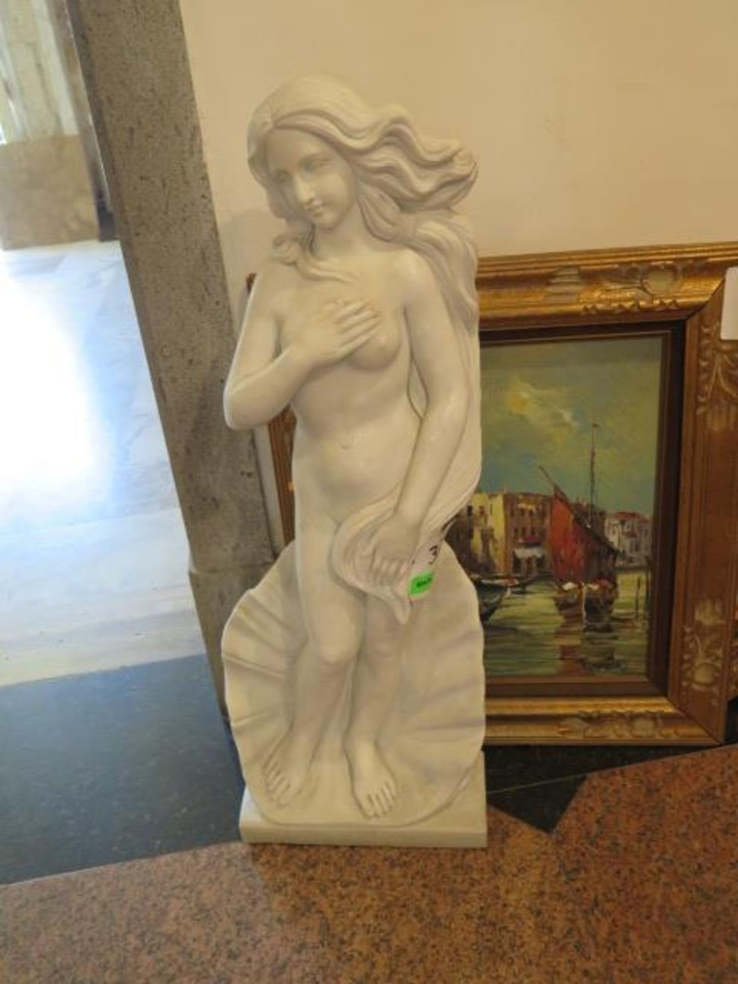 Marble ""Nude Woman in Shell"" Statue (SOLD AS-IS - NO WARRANTY)