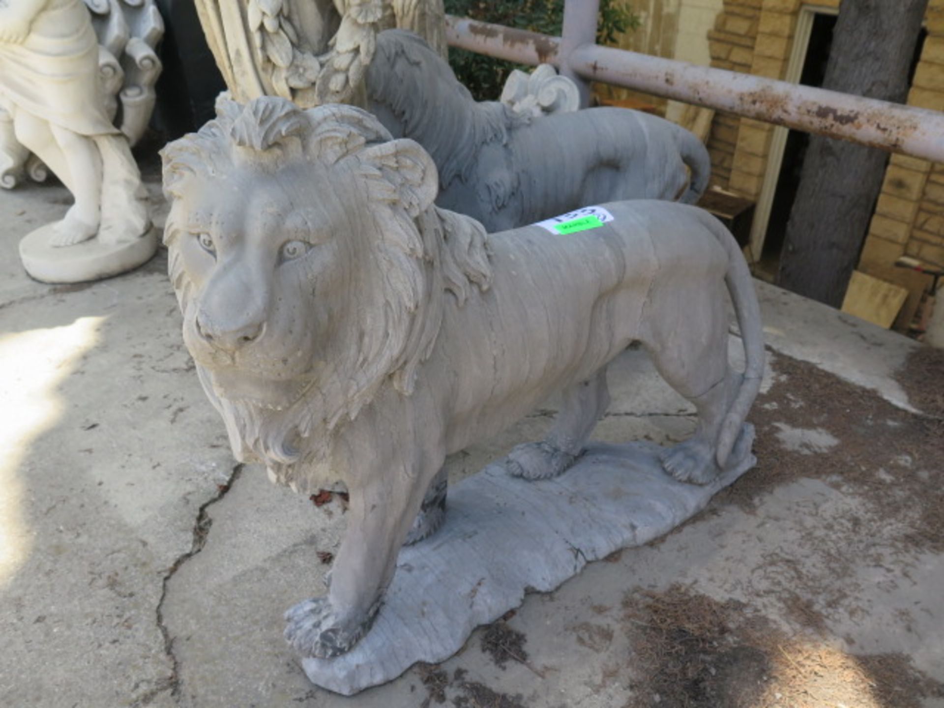 Marble Lion Statues (2) (SOLD AS-IS - NO WARRANTY)