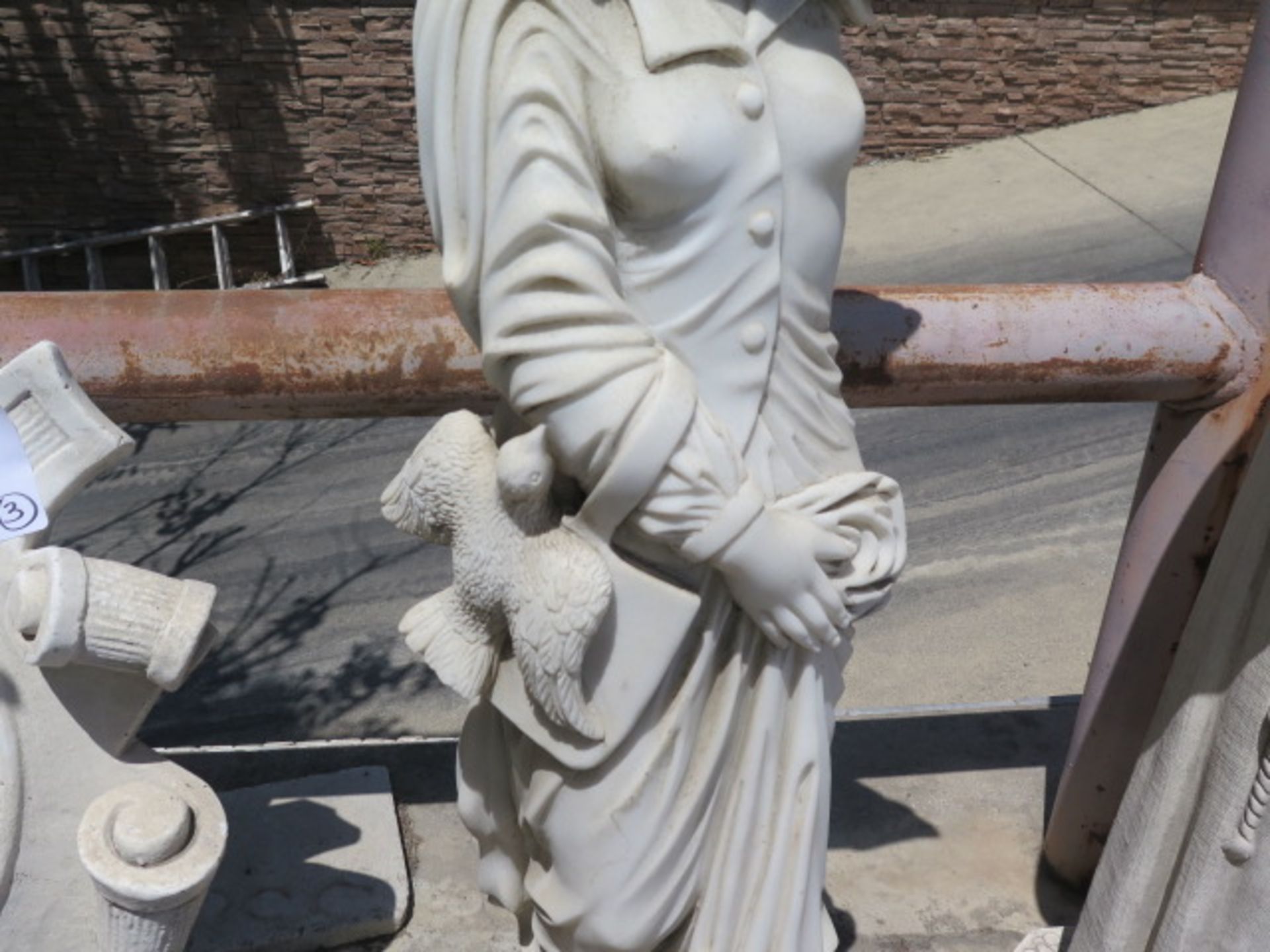 Marble ""Woman with Birds"" Statue (SOLD AS-IS - NO WARRANTY) - Image 4 of 6