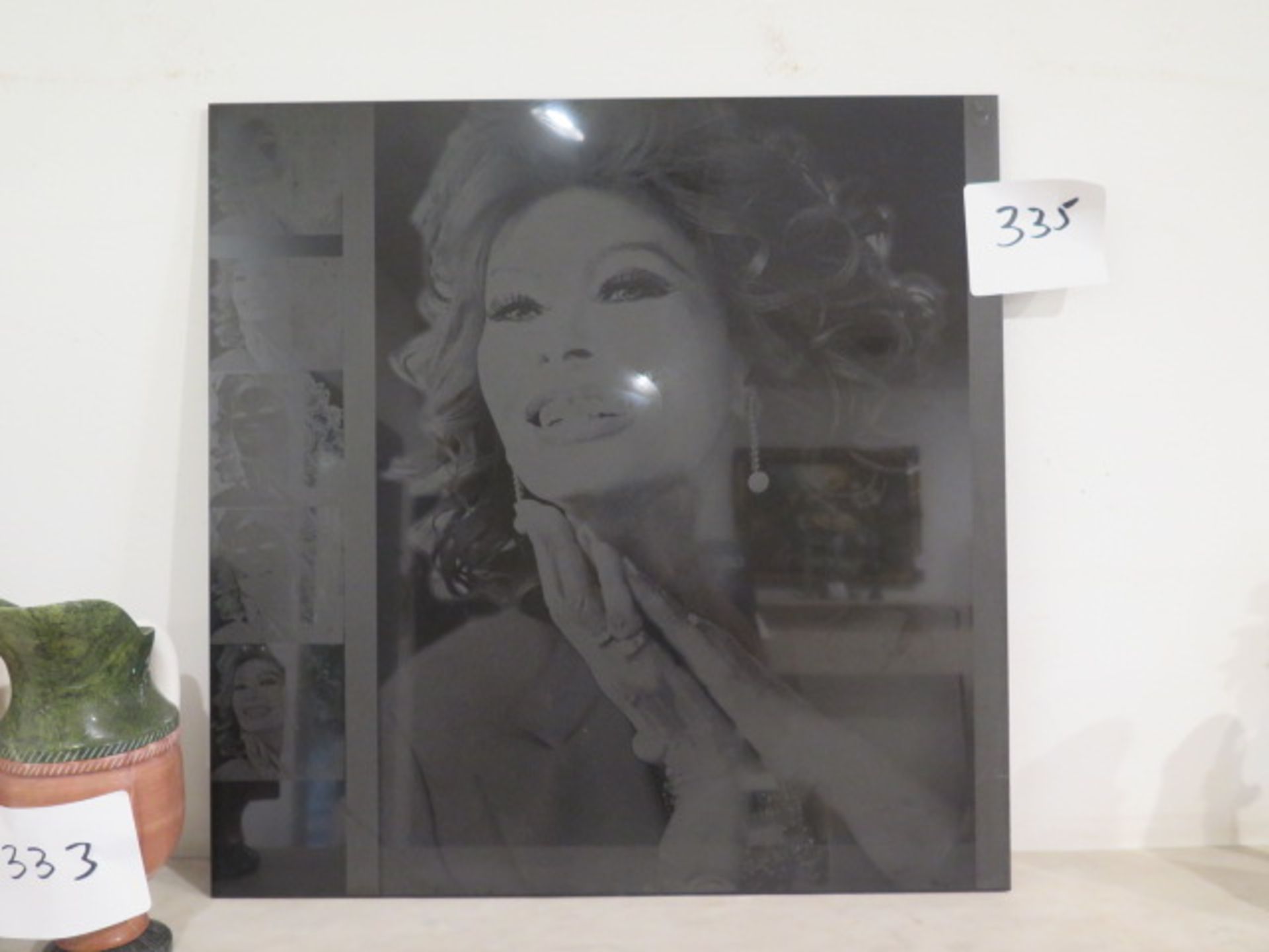Etched Granite Picture of Sofia Loren (SOLD AS-IS - NO WARRANTY)