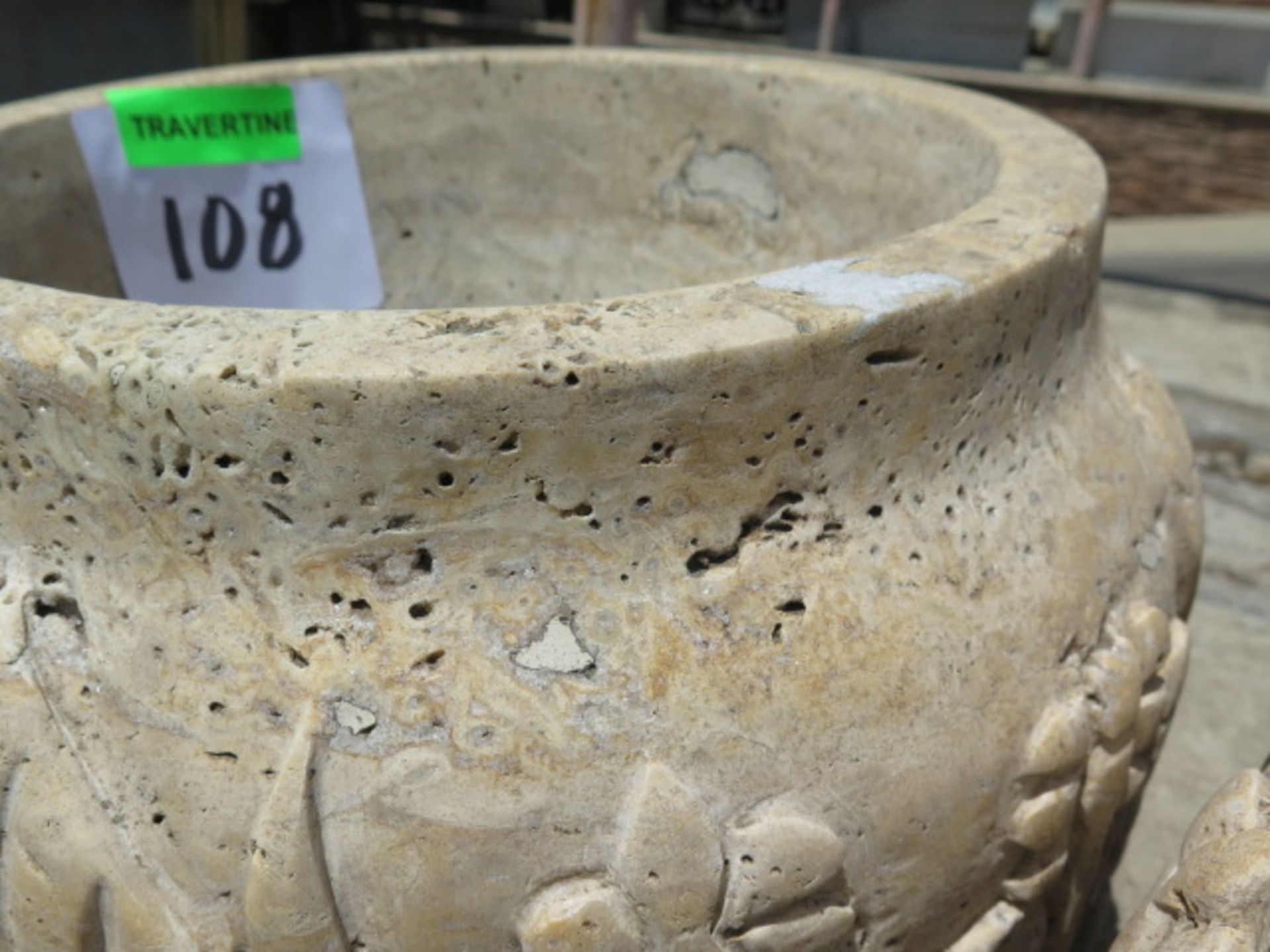 Travertine Planter Pots (2) (SOLD AS-IS - NO WARRANTY) - Image 5 of 6