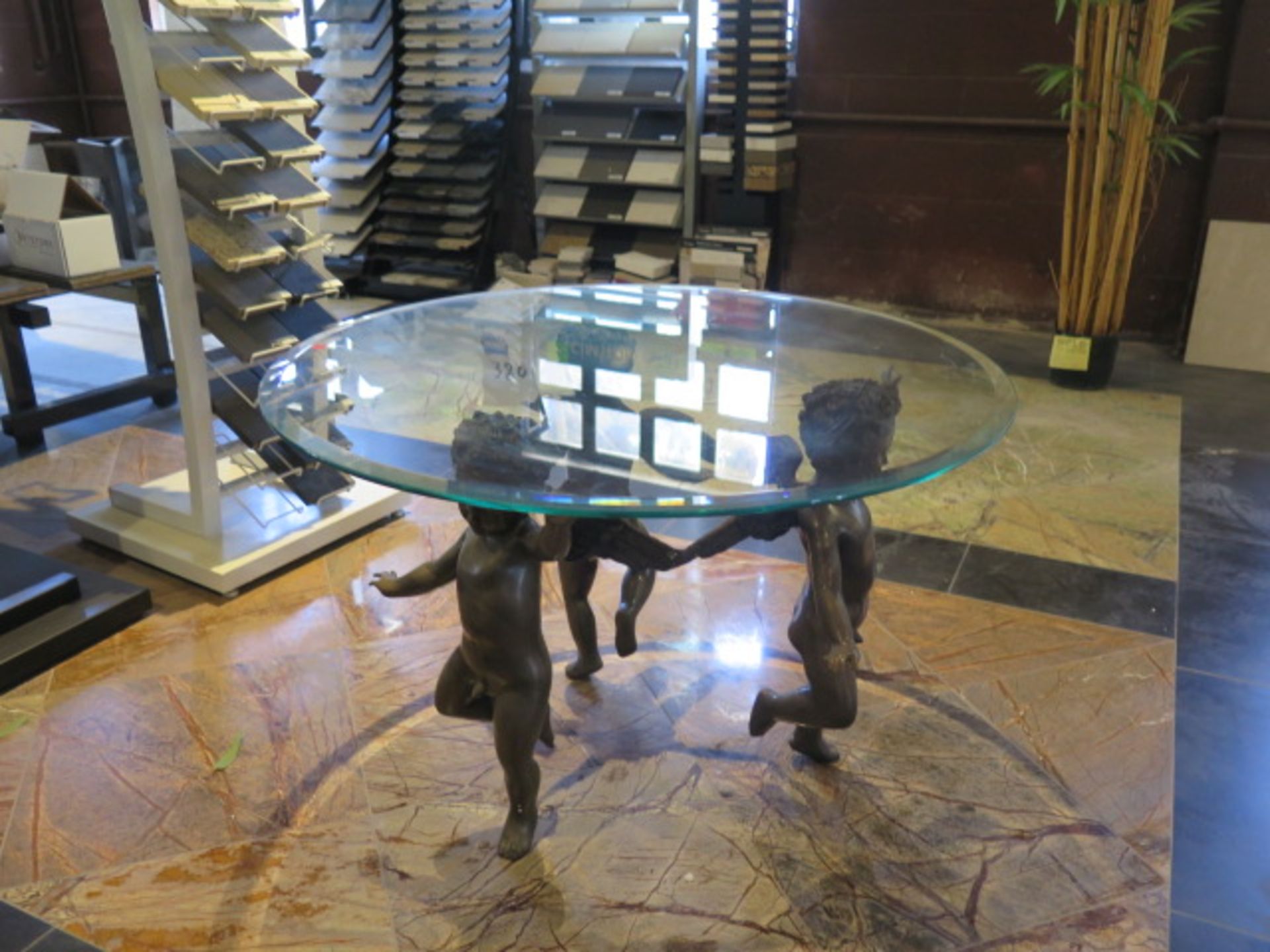 Bronze ""Three Dancing Angels"" Glass Top Table (SOLD AS-IS - NO WARRANTY) - Image 2 of 5