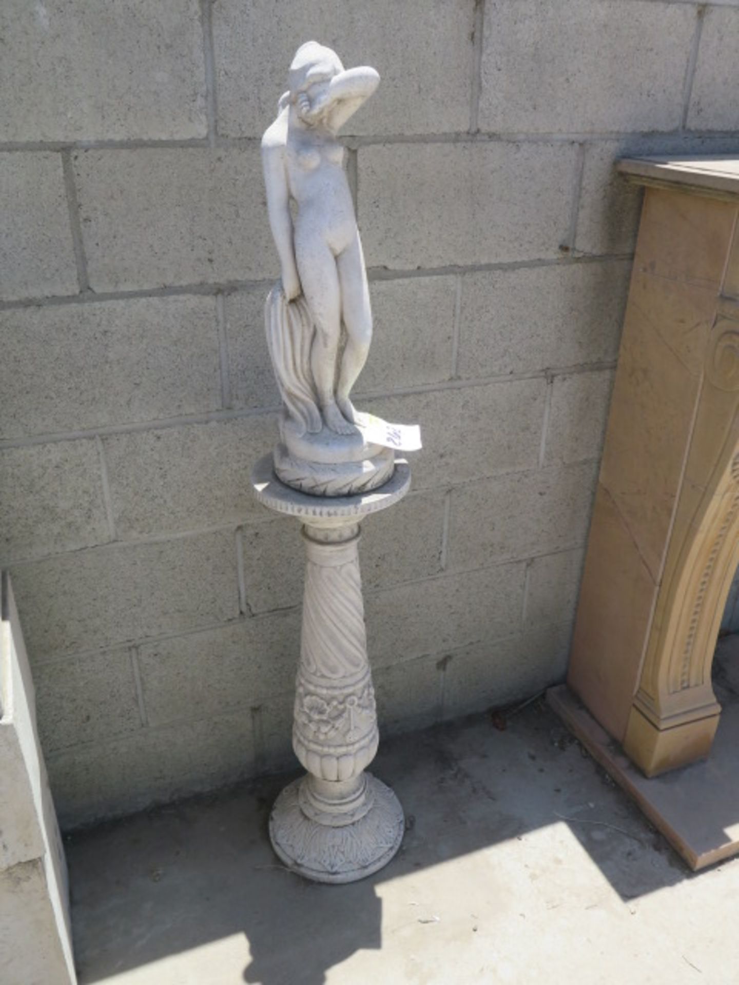 Manmade Stone ""Nude Woman"" Statue w/ Pedestal and Mail Box and Corner Planter(SOLD AS-IS - NO WARR - Image 2 of 10
