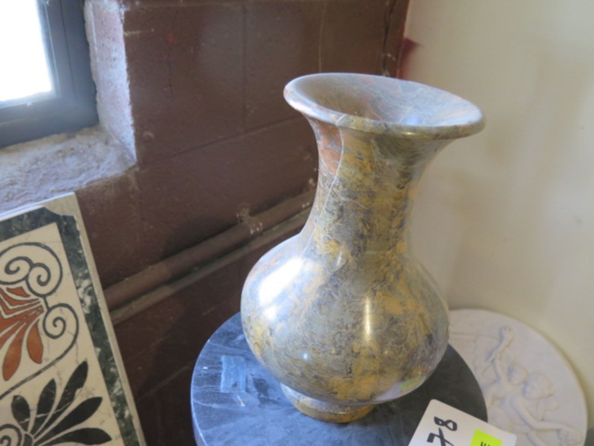 Marble Vase w/ Marble Pillar Base (SOLD AS-IS - NO WARRANTY) - Image 3 of 7
