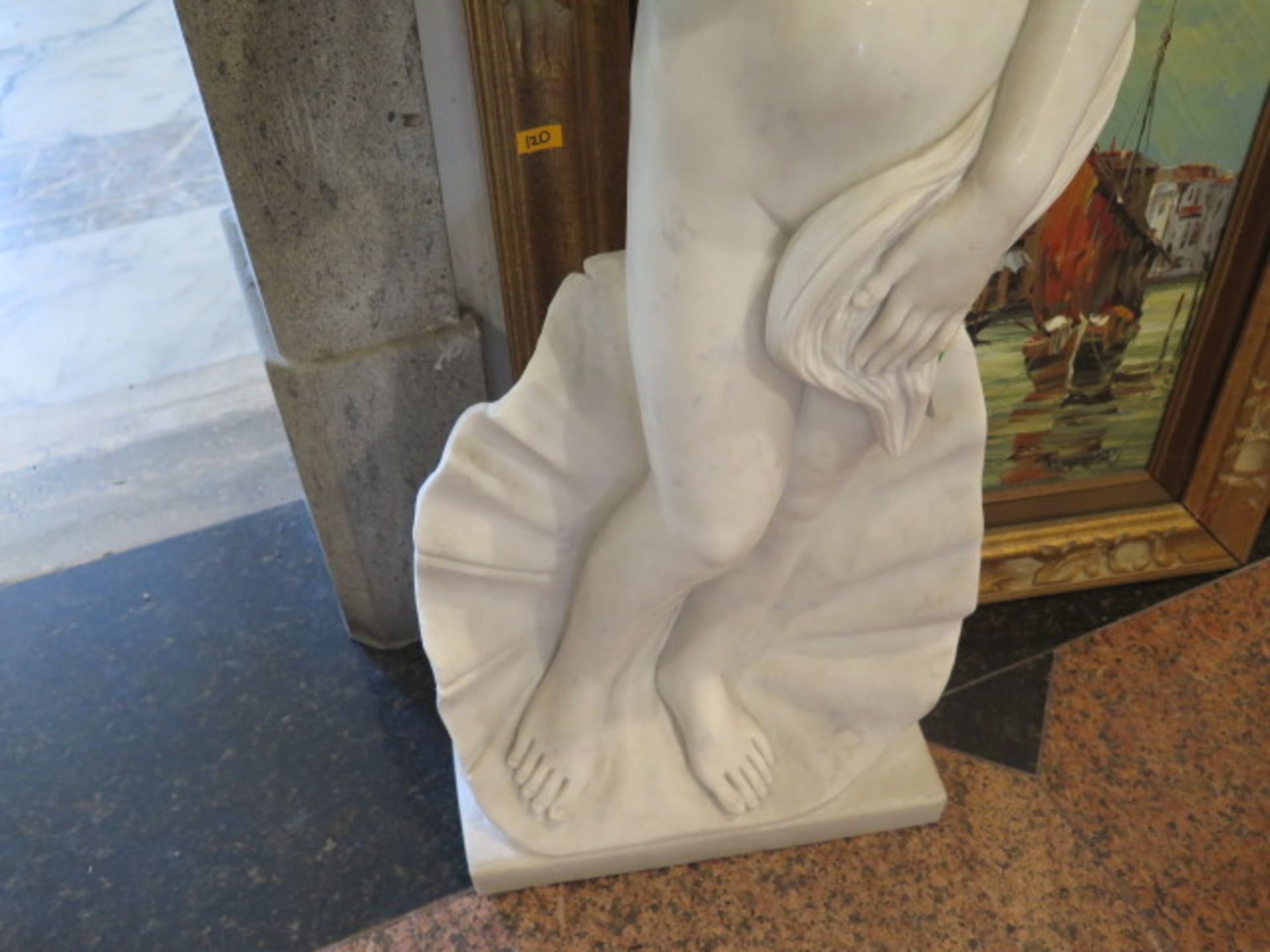 Marble ""Nude Woman in Shell"" Statue (SOLD AS-IS - NO WARRANTY) - Image 5 of 6