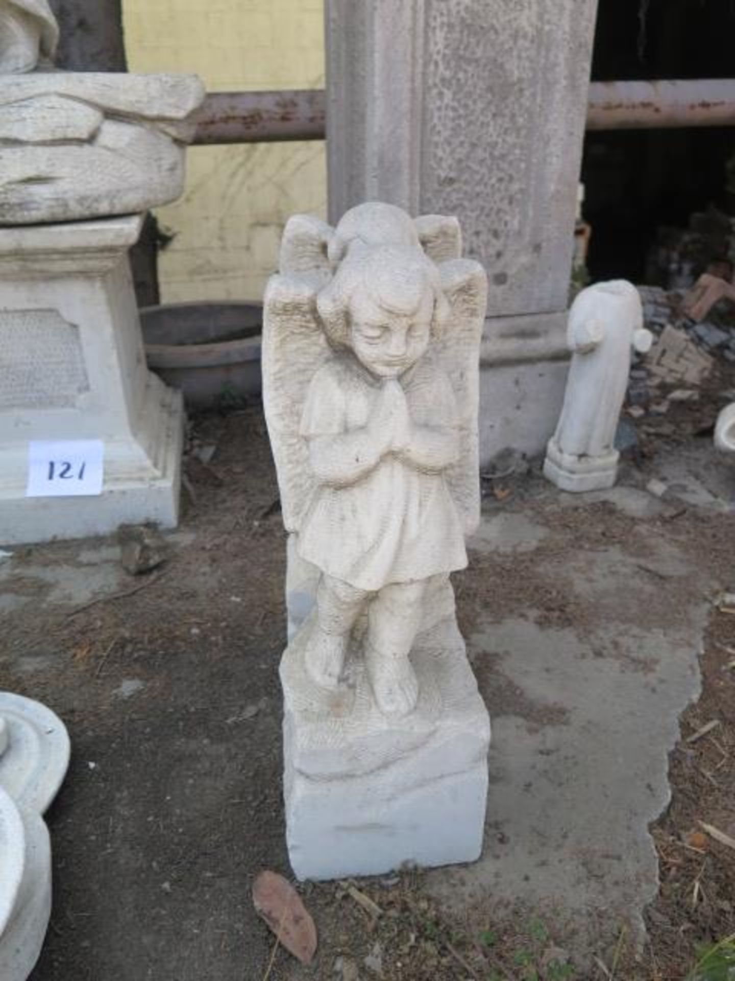 Marble Angle Statues (2) (SOLD AS-IS - NO WARRANTY) - Image 2 of 5