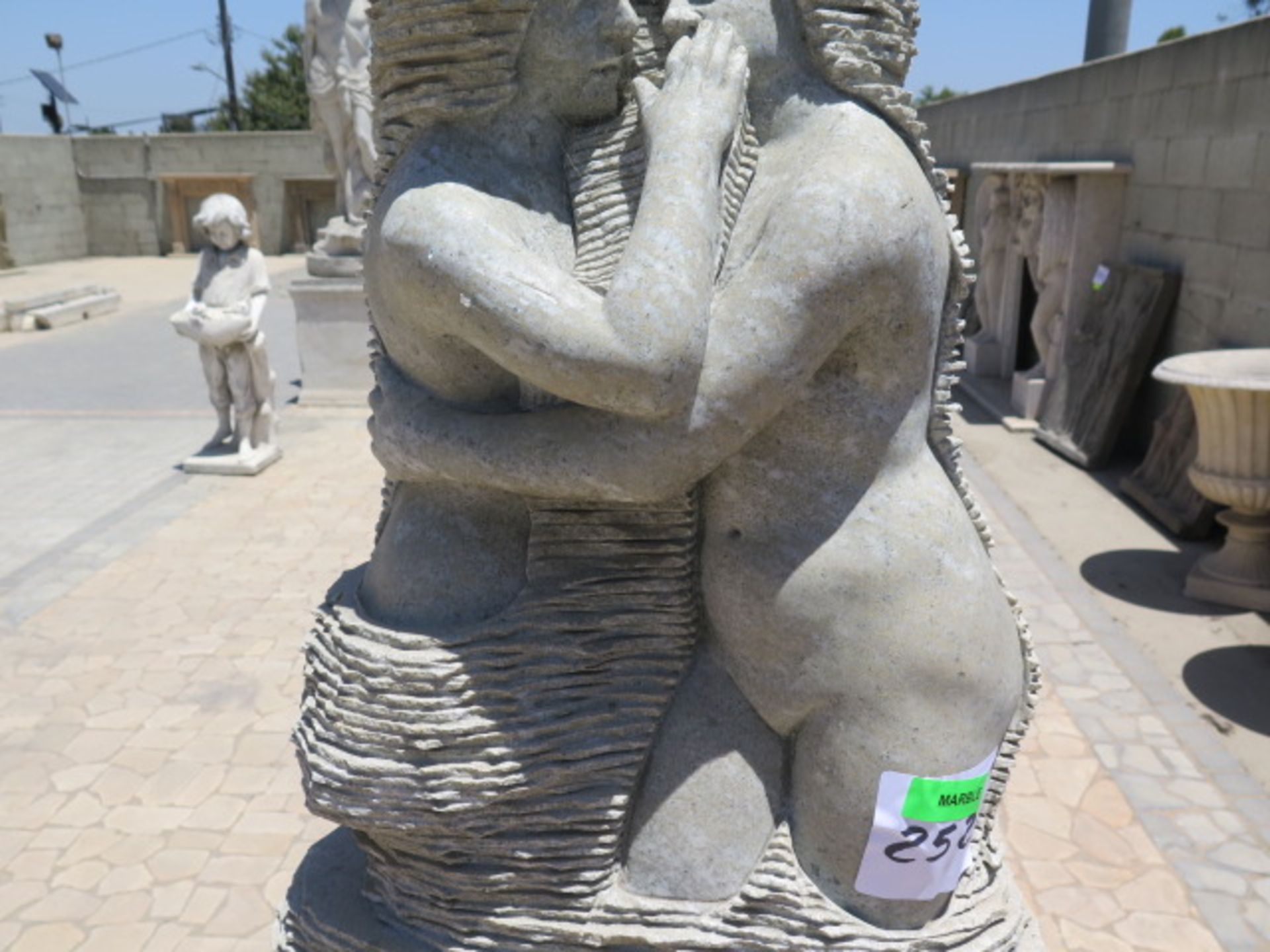 Marble Carved ""Two Nude Women Embrace"" Statue (SOLD AS-IS - NO WARRANTY) - Image 5 of 9