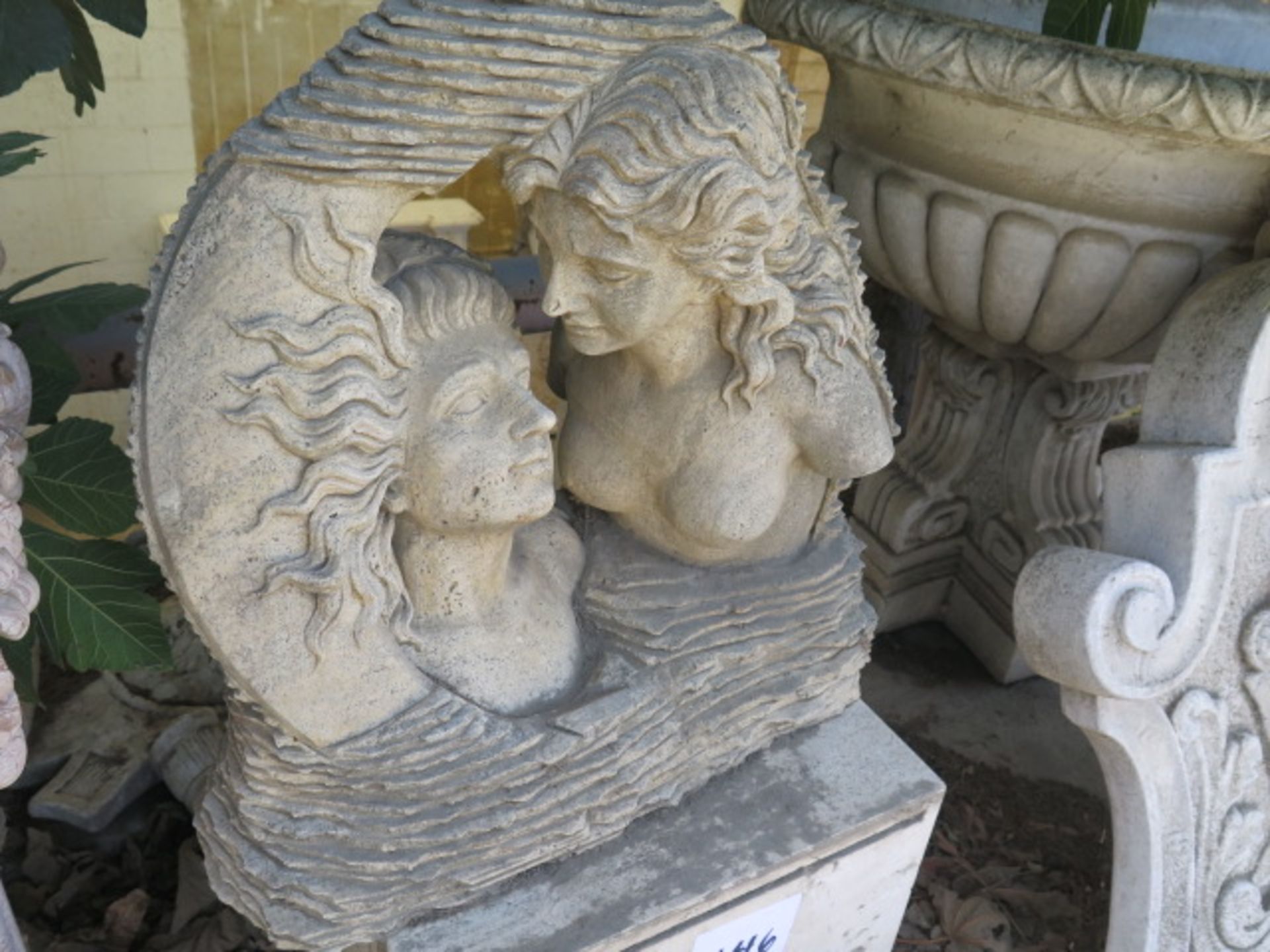 Travertine ""Two Women"" Statue w/ Base (SOLD AS-IS - NO WARRANTY) - Image 4 of 8