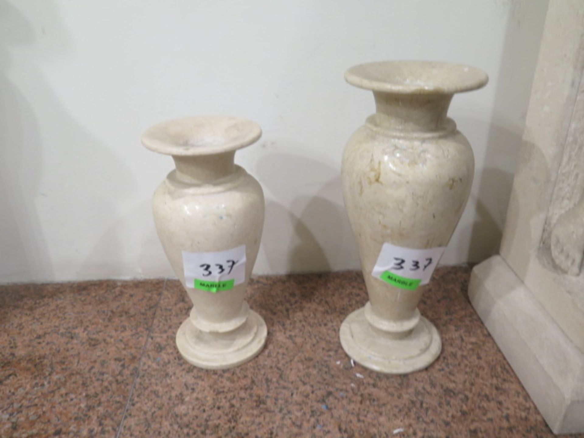 Marble Urns (2) (SOLD AS-IS - NO WARRANTY)
