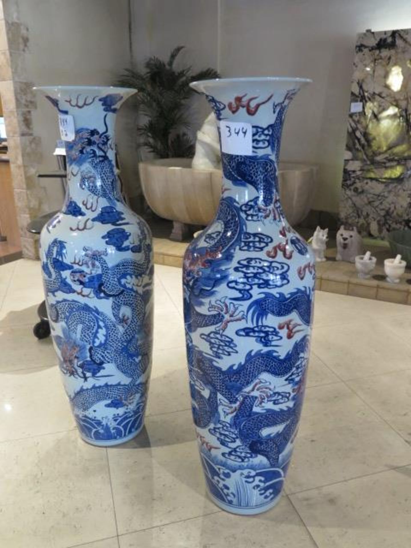 Large Asian Style Urns (SOLD AS-IS - NO WARRANTY) - Image 2 of 6