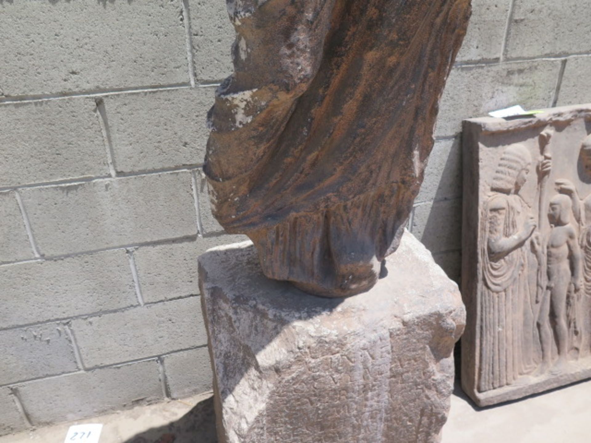 Manmade Stone Statue w/ Pedestal Base (SOLD AS-IS - NO WARRANTY) - Image 5 of 8