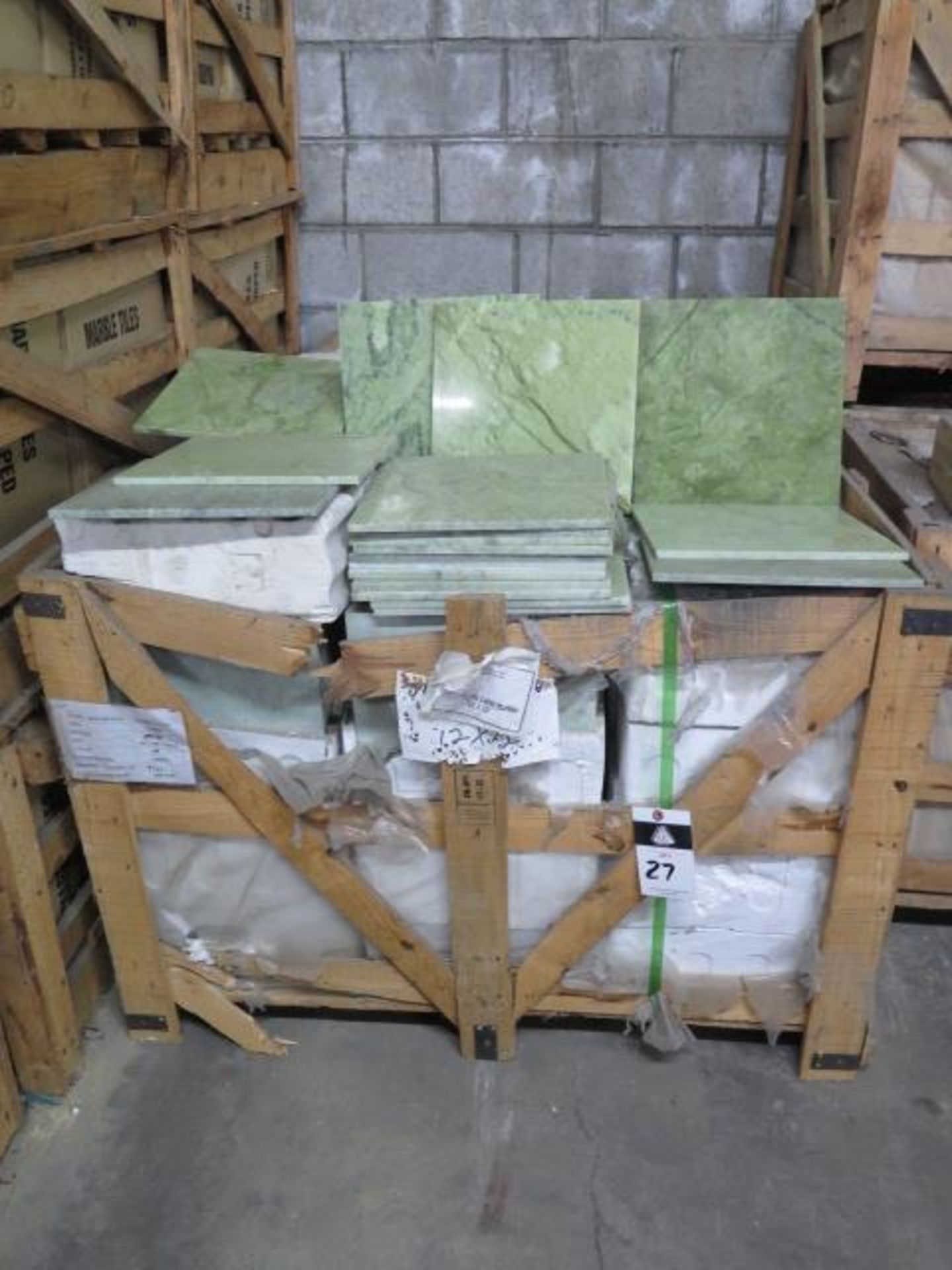 Jade Green Light Marble Tiles 12" x 12" (2 Pallets) (SOLD AS-IS - NO WARRANTY)