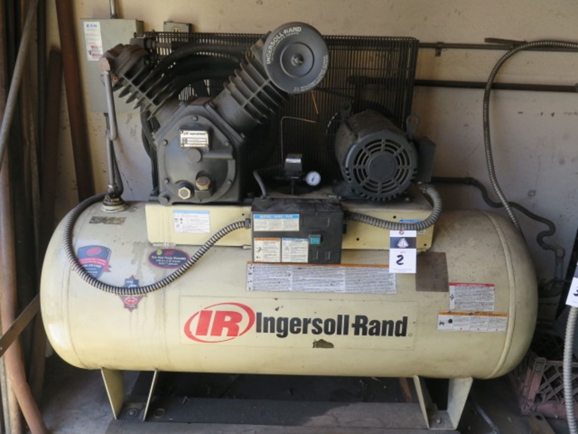 Ingersoll Rand 10Hp Horizontal Air Compressor w/ 2-Stage Pump, 80 Gallon Tank (SOLD AS-IS – NO WARRA