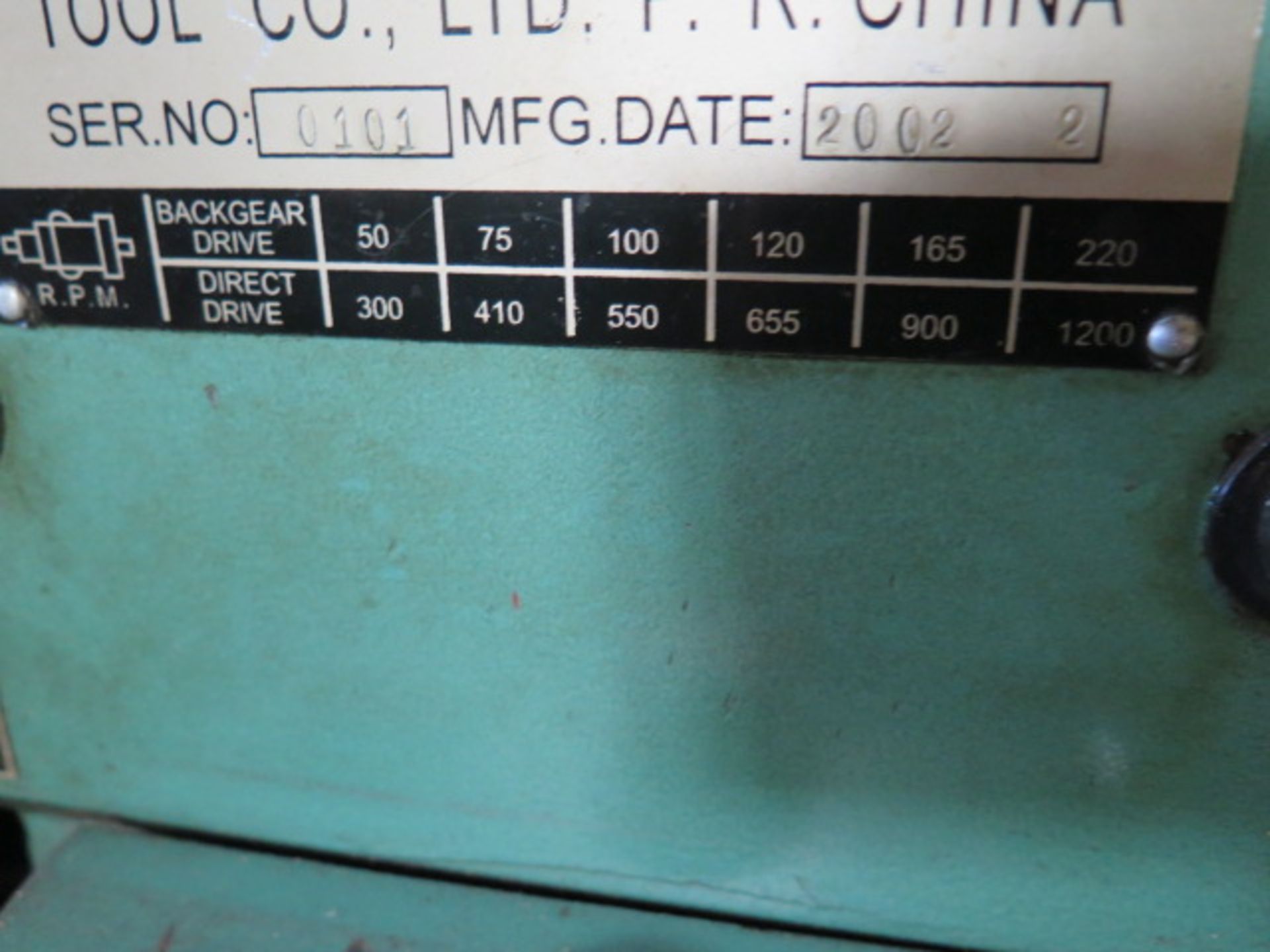 Chizhou mdl. CZ300 11 ½” x 24” Lathe s/n 0101 w/ 50-1200 RPM, Inch/mm Thread, Tailstock, SOLD AS IS - Image 6 of 12