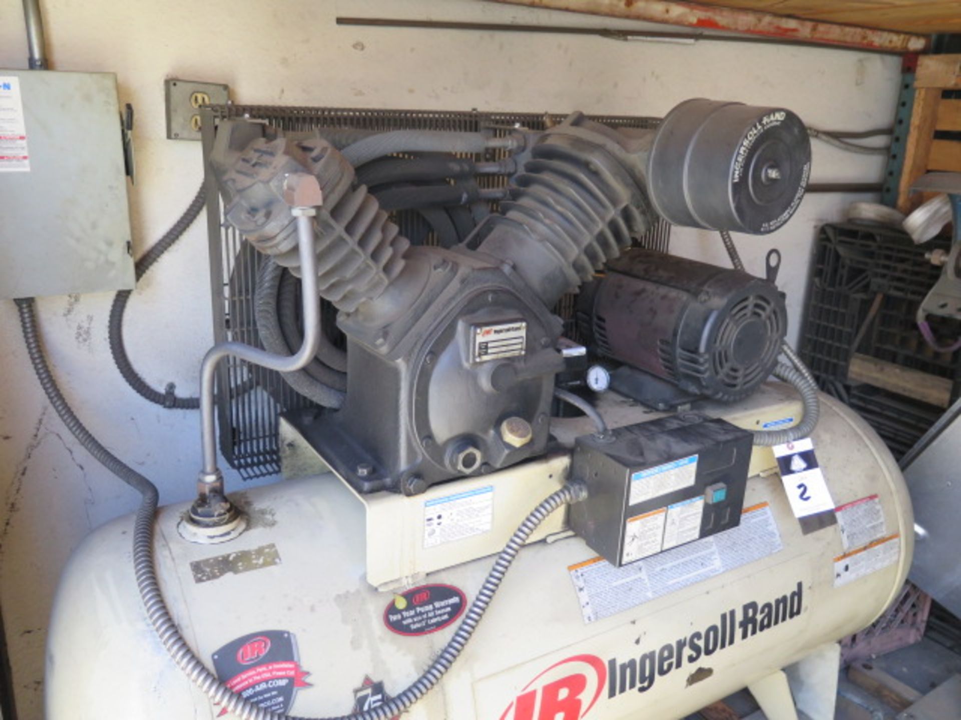 Ingersoll Rand 10Hp Horizontal Air Compressor w/ 2-Stage Pump, 80 Gallon Tank (SOLD AS-IS – NO WARRA - Image 2 of 6